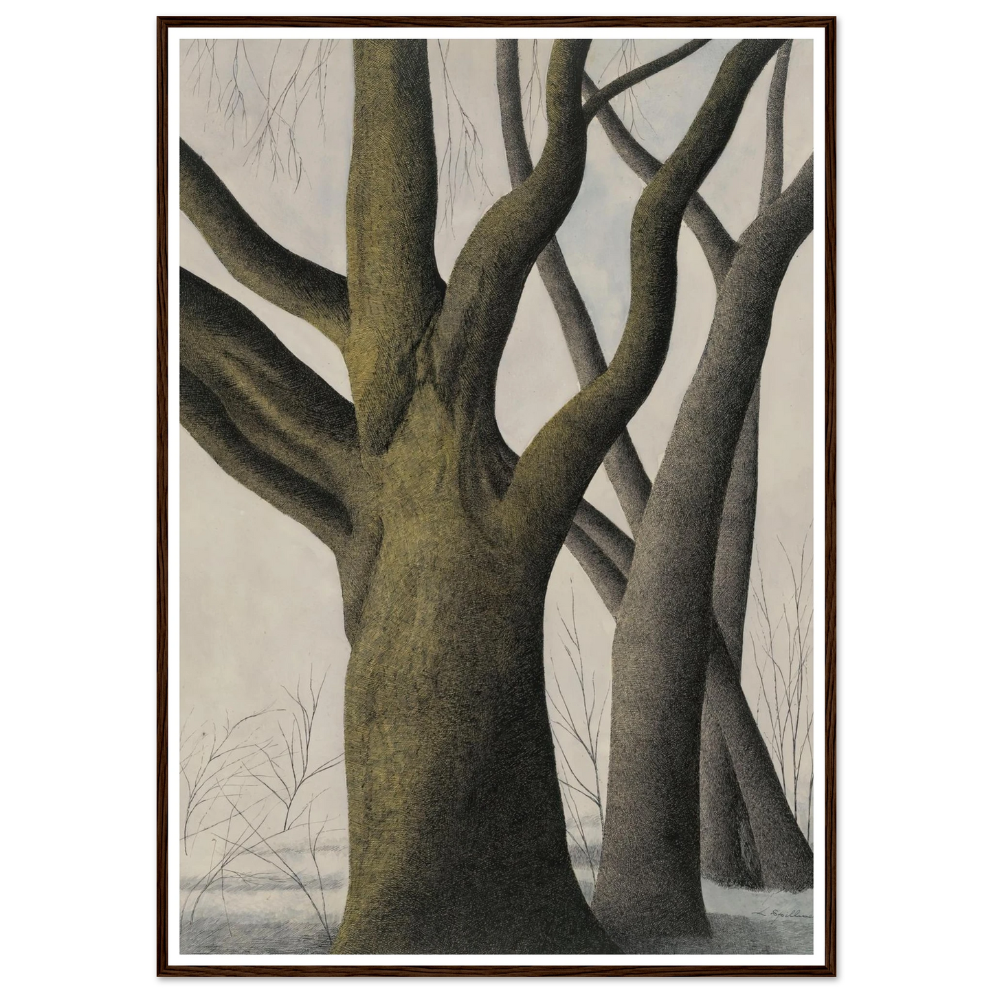 Big Tree (1945) Art Print | Leon Spilliaert - Framed Poster - 30x40 cm / 12x16″ - Black frame