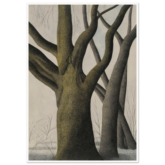 Big Tree (1945) Art Print | Leon Spilliaert - Framed Poster - 30x40 cm / 12x16″ - Black frame
