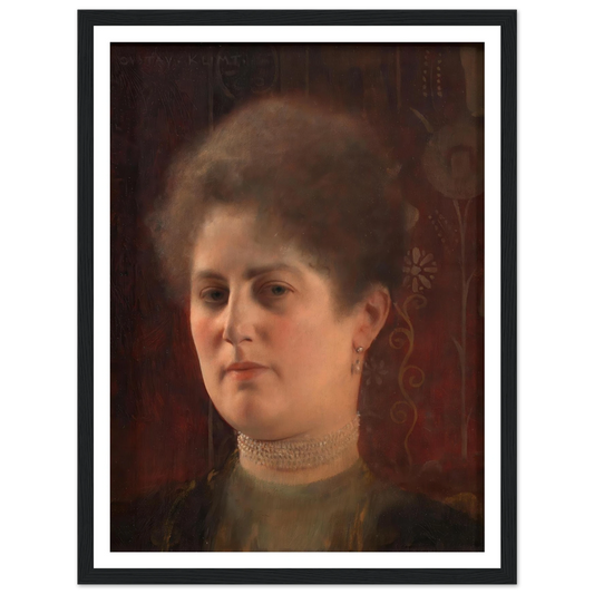 Bildnis einer unbekannten Frau (Frau Heymann) (1884–1904) Art Print | Gustav Klimt - Framed Poster - 30x40 cm / 12x16″ - Black frame