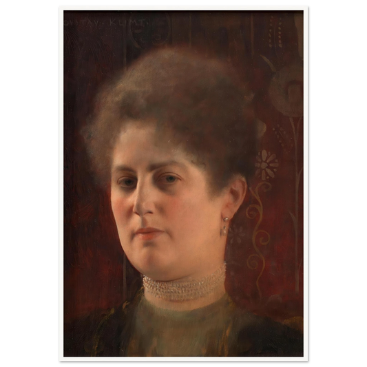 Bildnis einer unbekannten Frau (Frau Heymann) (1884–1904) Art Print | Gustav Klimt - Framed Poster - 30x40 cm / 12x16″ - Black frame