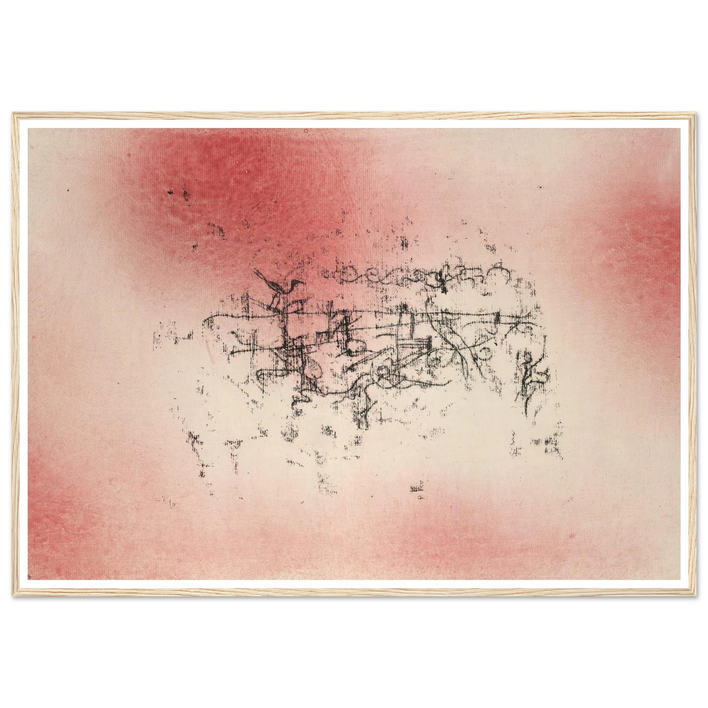 Bird Landscape (1925) Art Print | Paul Klee - Framed Poster - 30x40 cm / 12x16″ - Black frame