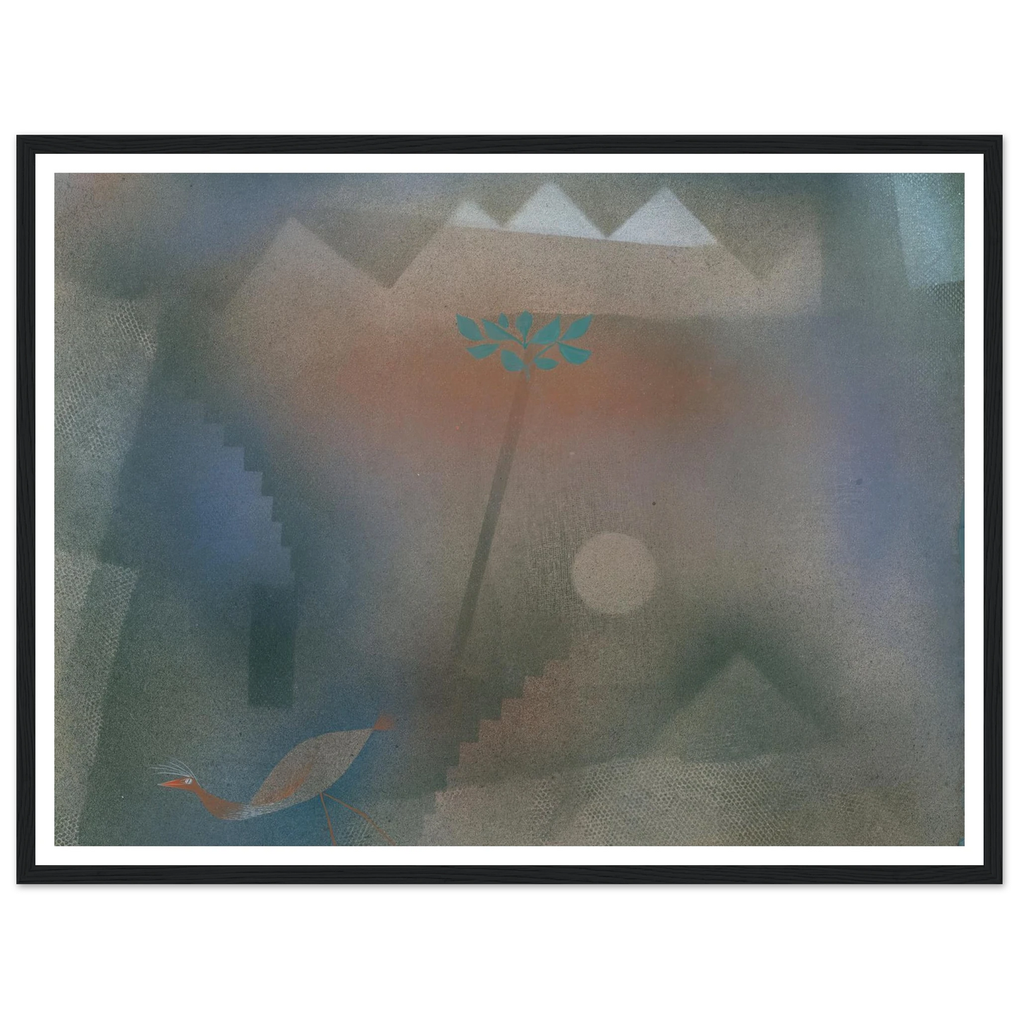 Bird Wandering Off (1926) Art Print | Paul Klee - Framed Poster - 30x40 cm / 12x16″ - Black frame