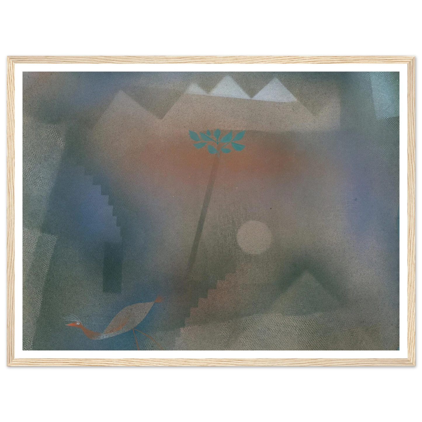 Bird Wandering Off (1926) Art Print | Paul Klee - Framed Poster - 30x40 cm / 12x16″ - Black frame