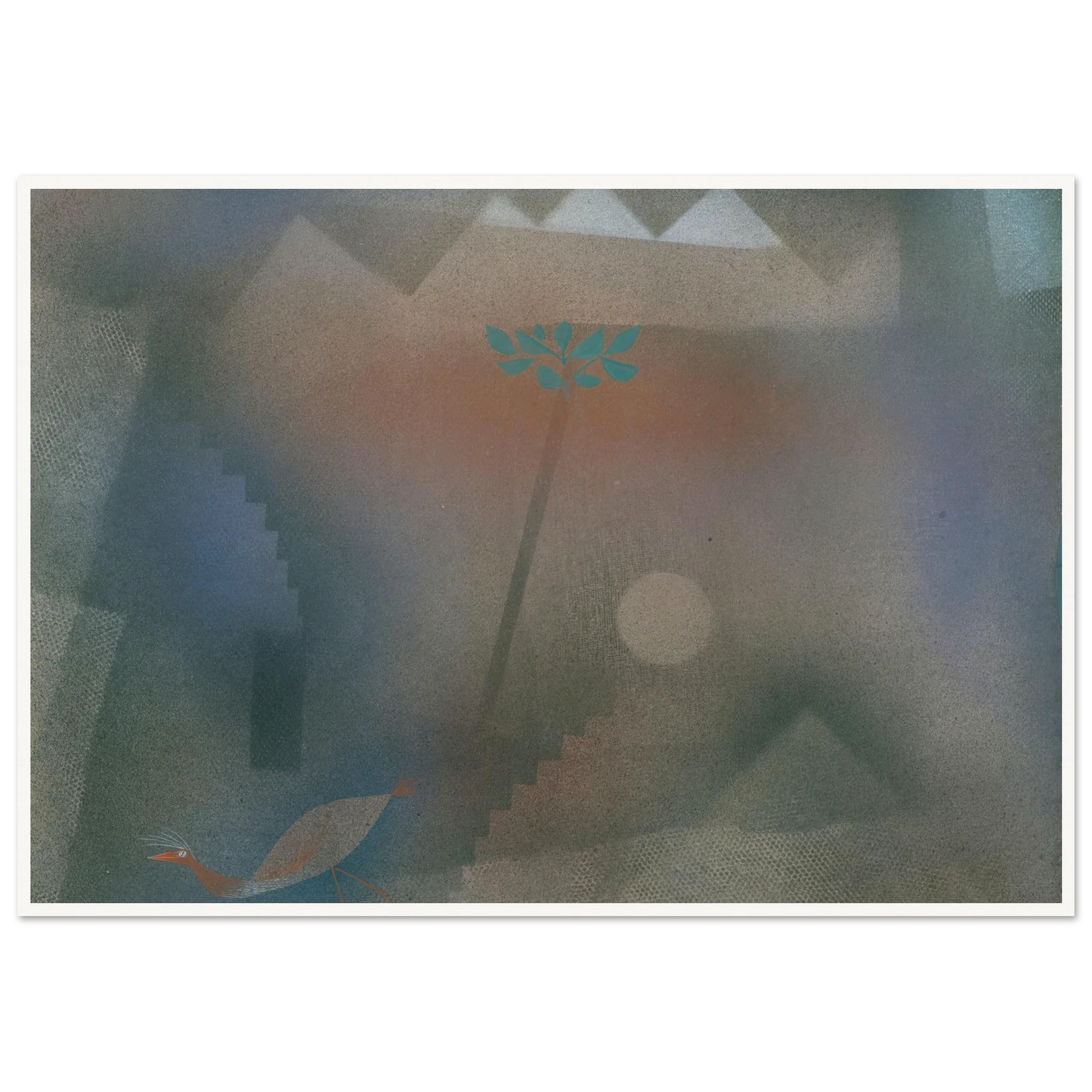 Bird Wandering Off (1926) Art Print | Paul Klee - Framed Poster - 30x40 cm / 12x16″ - Black frame