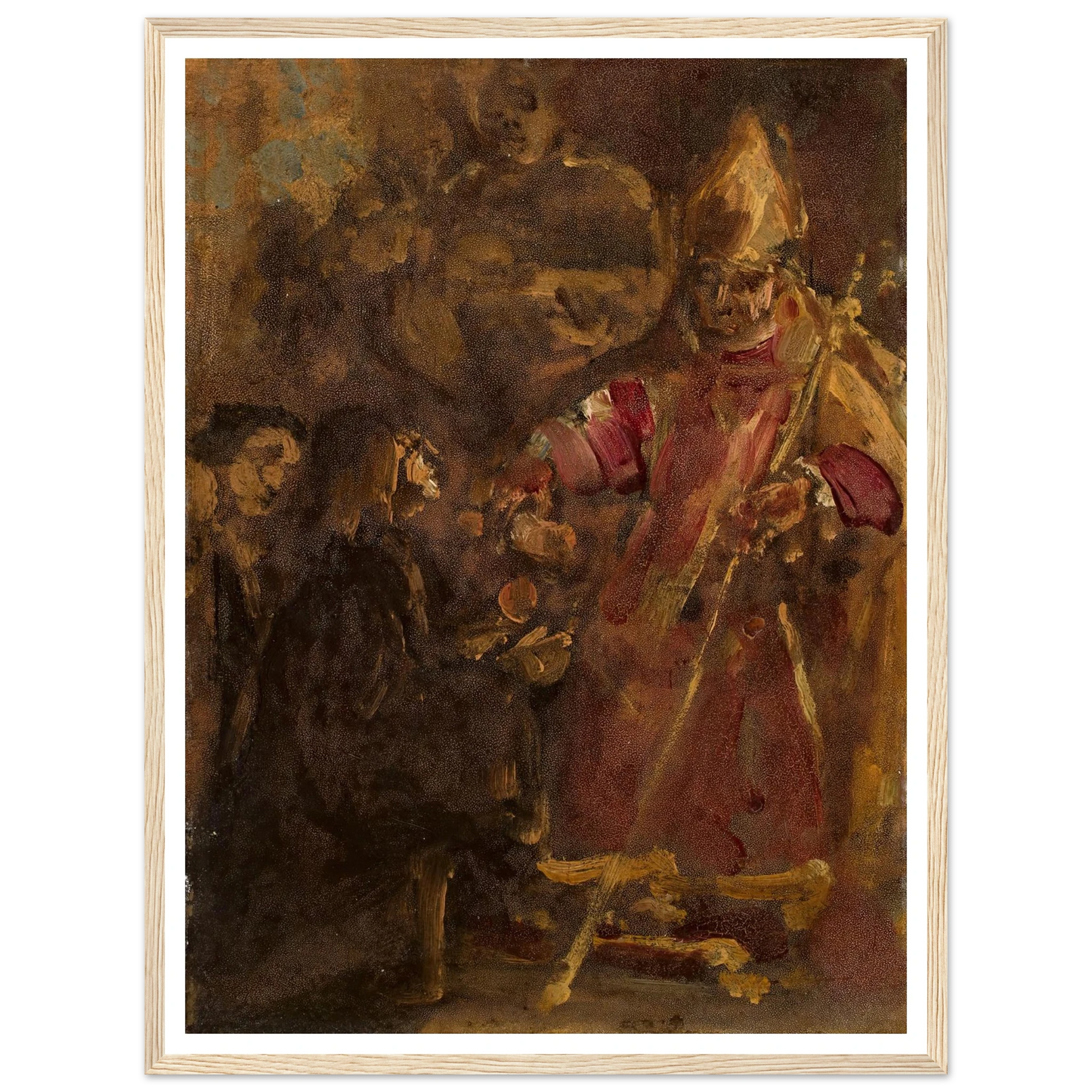 Bishop Lubrański establishes the Ecclesiastical Academy in Poznań, sketch (1886) Art Print | Jan Matejko - Framed Poster - 30x40 cm / 12x16″ - Black frame