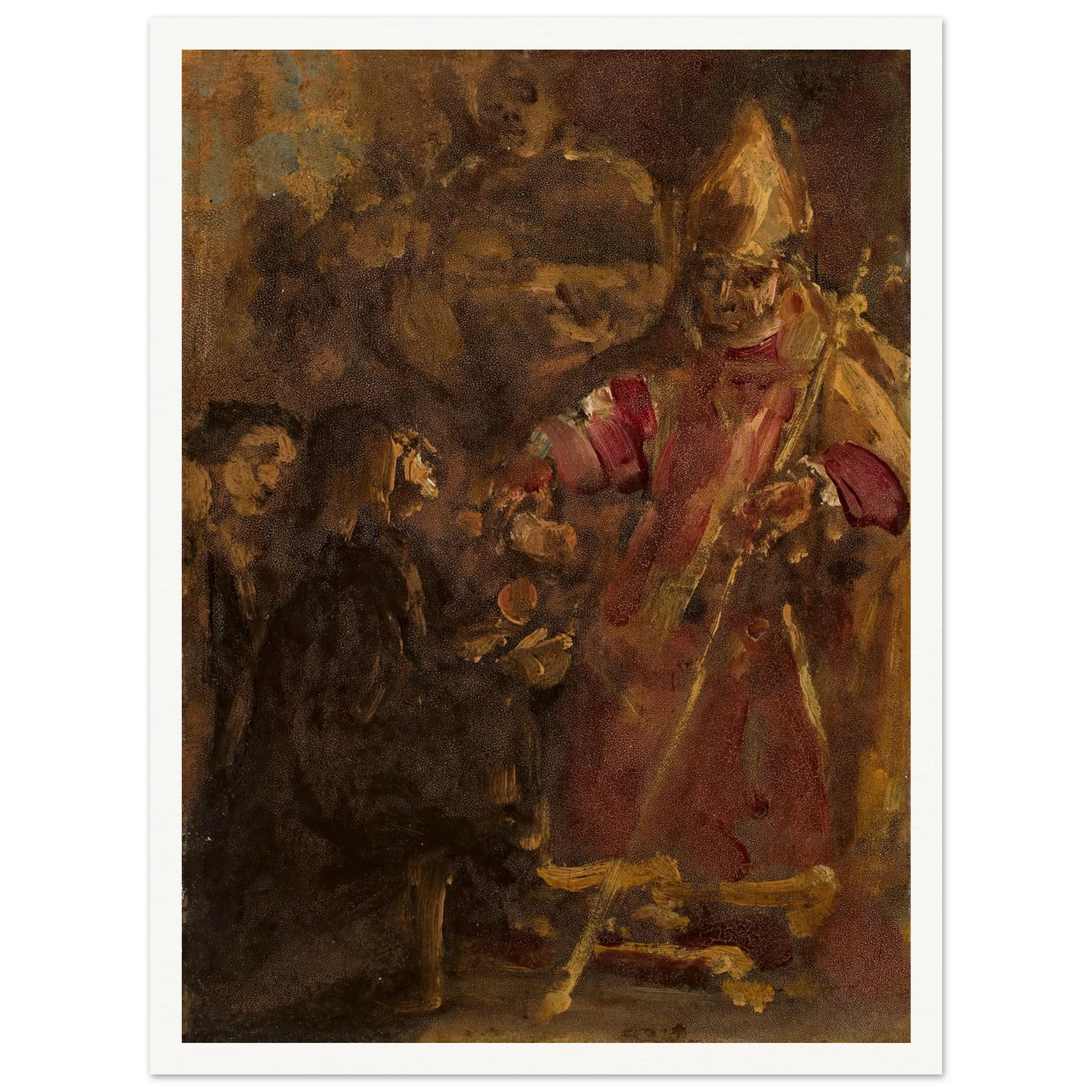 Bishop Lubrański establishes the Ecclesiastical Academy in Poznań, sketch (1886) Art Print | Jan Matejko - Framed Poster - 30x40 cm / 12x16″ - Black frame