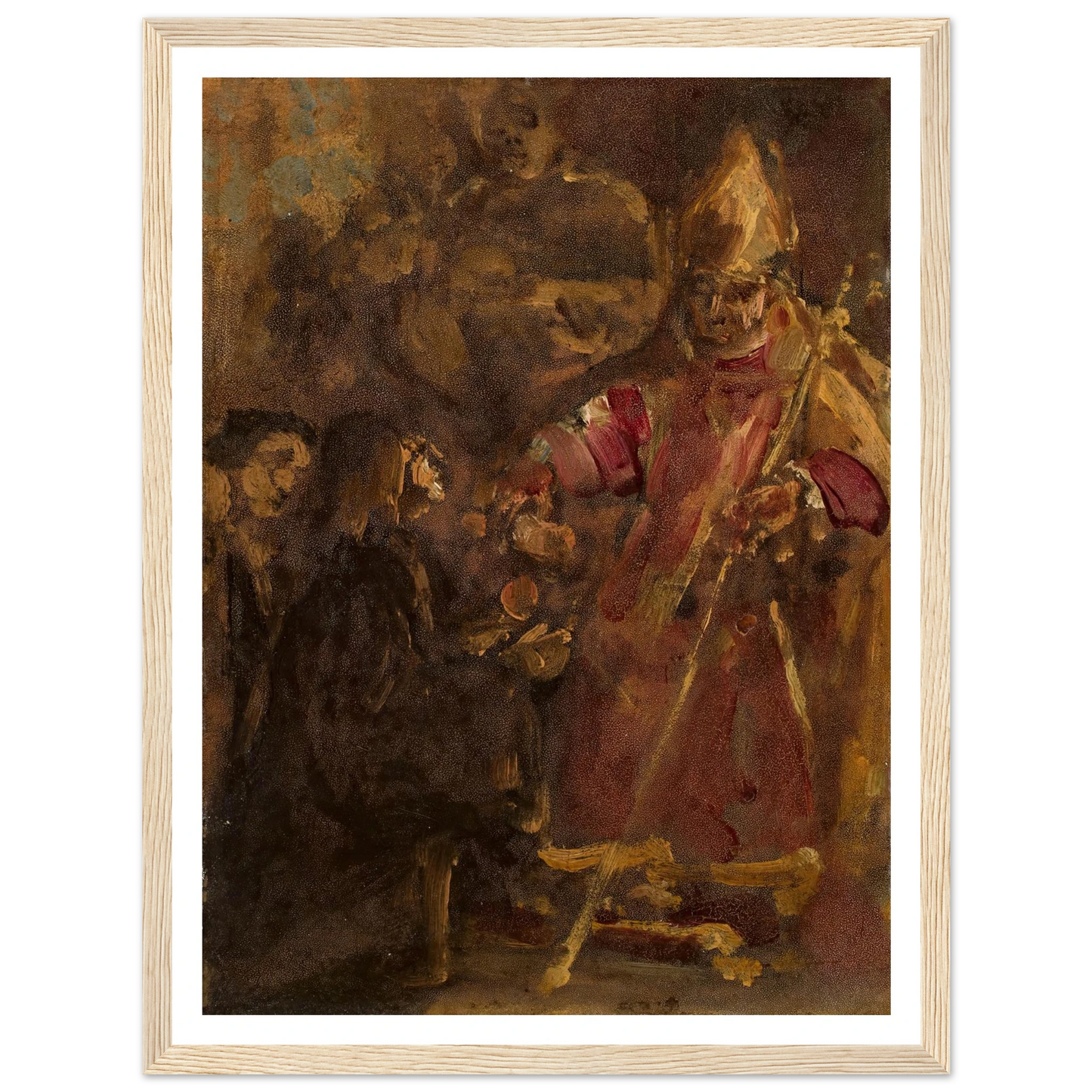 Bishop Lubrański establishes the Ecclesiastical Academy in Poznań, sketch (1886) Art Print | Jan Matejko - Framed Poster - 30x40 cm / 12x16″ - Black frame