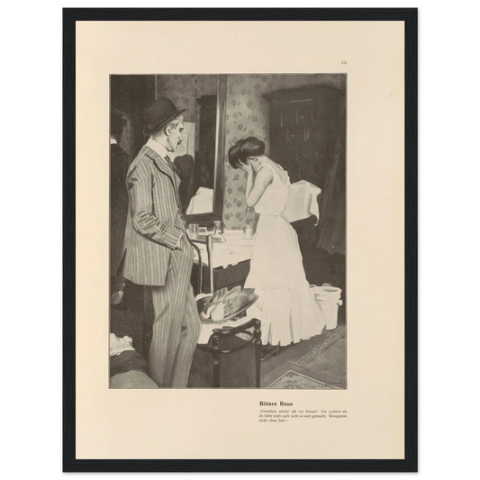 Bittere Reue (1908) Art Print | Ferdinand Freiherr von Reznicek - Framed Poster - 30x40 cm / 12x16″ - Black frame
