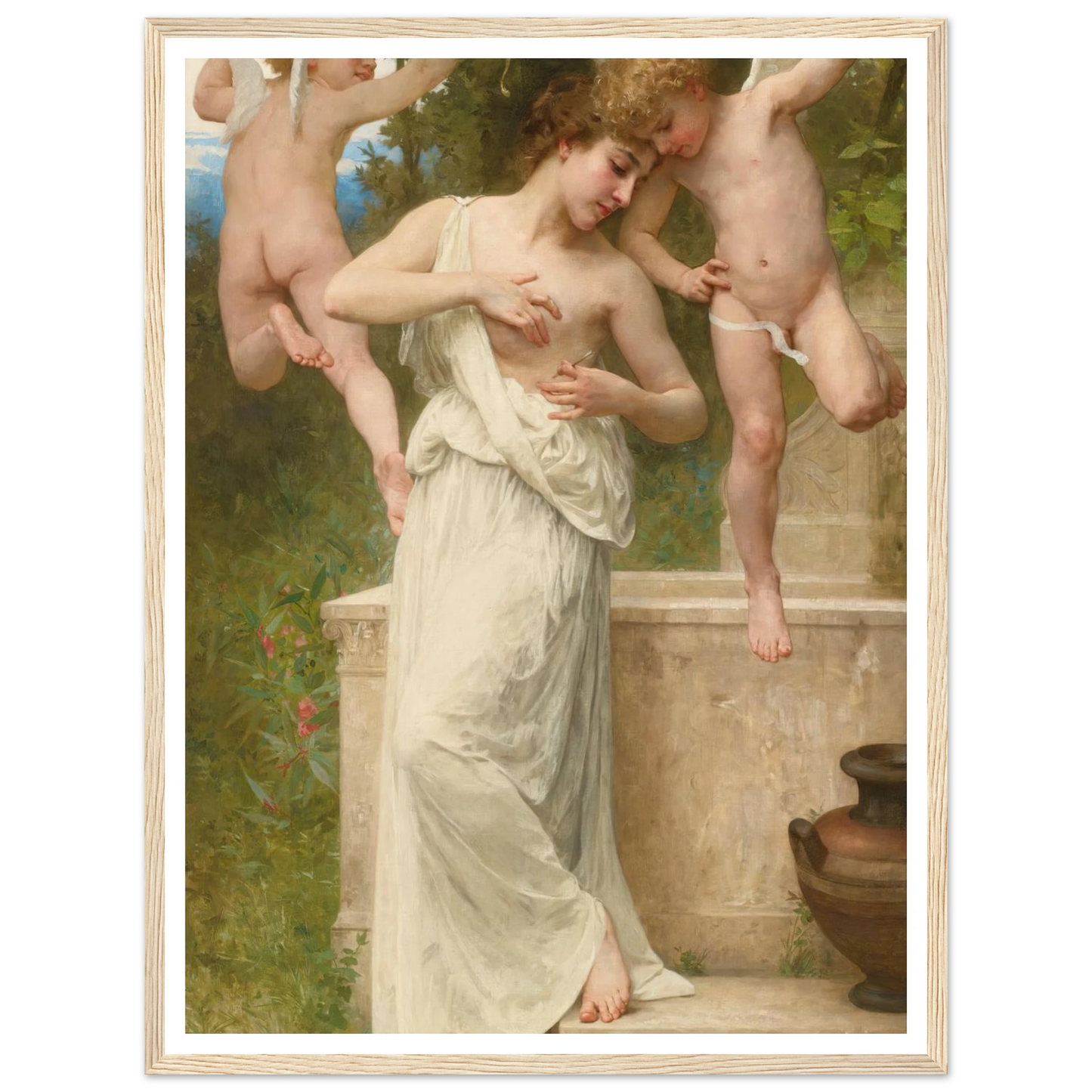 Blessures D’amour (1897) Art Print | William Bouguereau - Framed Poster - 30x40 cm / 12x16″ - Black frame