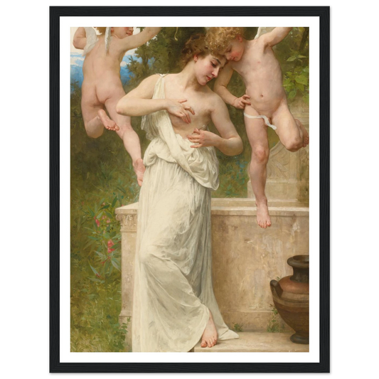 Blessures D’amour (1897) Art Print | William Bouguereau - Framed Poster - 30x40 cm / 12x16″ - Black frame