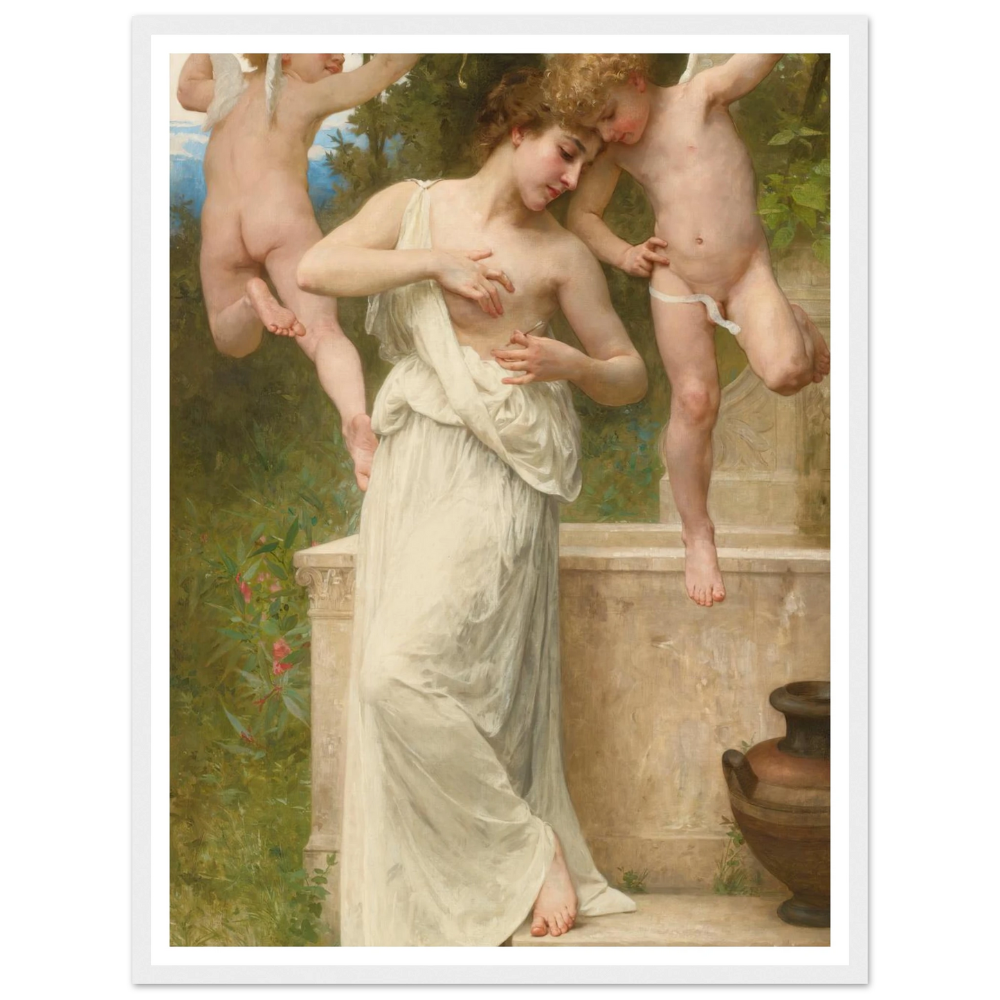 Blessures D’amour (1897) Art Print | William Bouguereau - Framed Poster - 30x40 cm / 12x16″ - Black frame