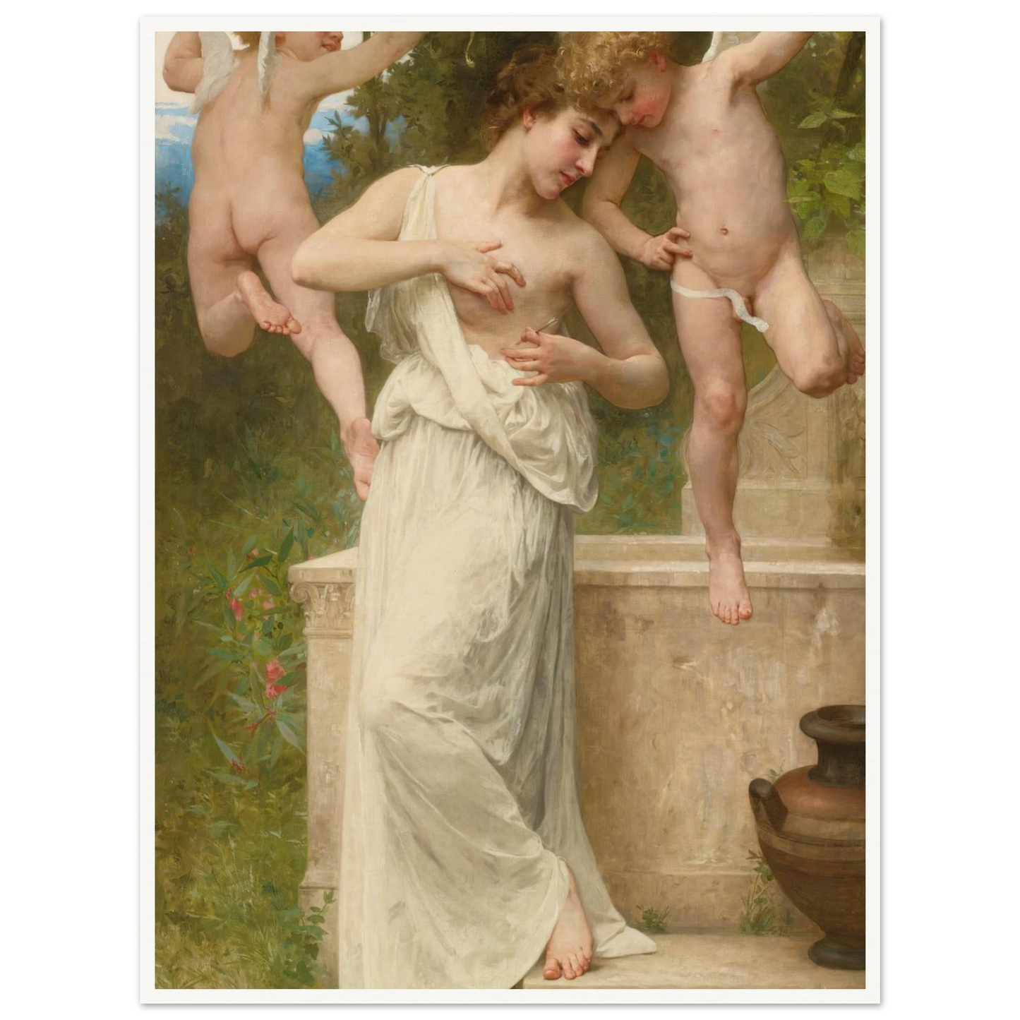 Blessures D’amour (1897) Art Print | William Bouguereau - Framed Poster - 30x40 cm / 12x16″ - Black frame