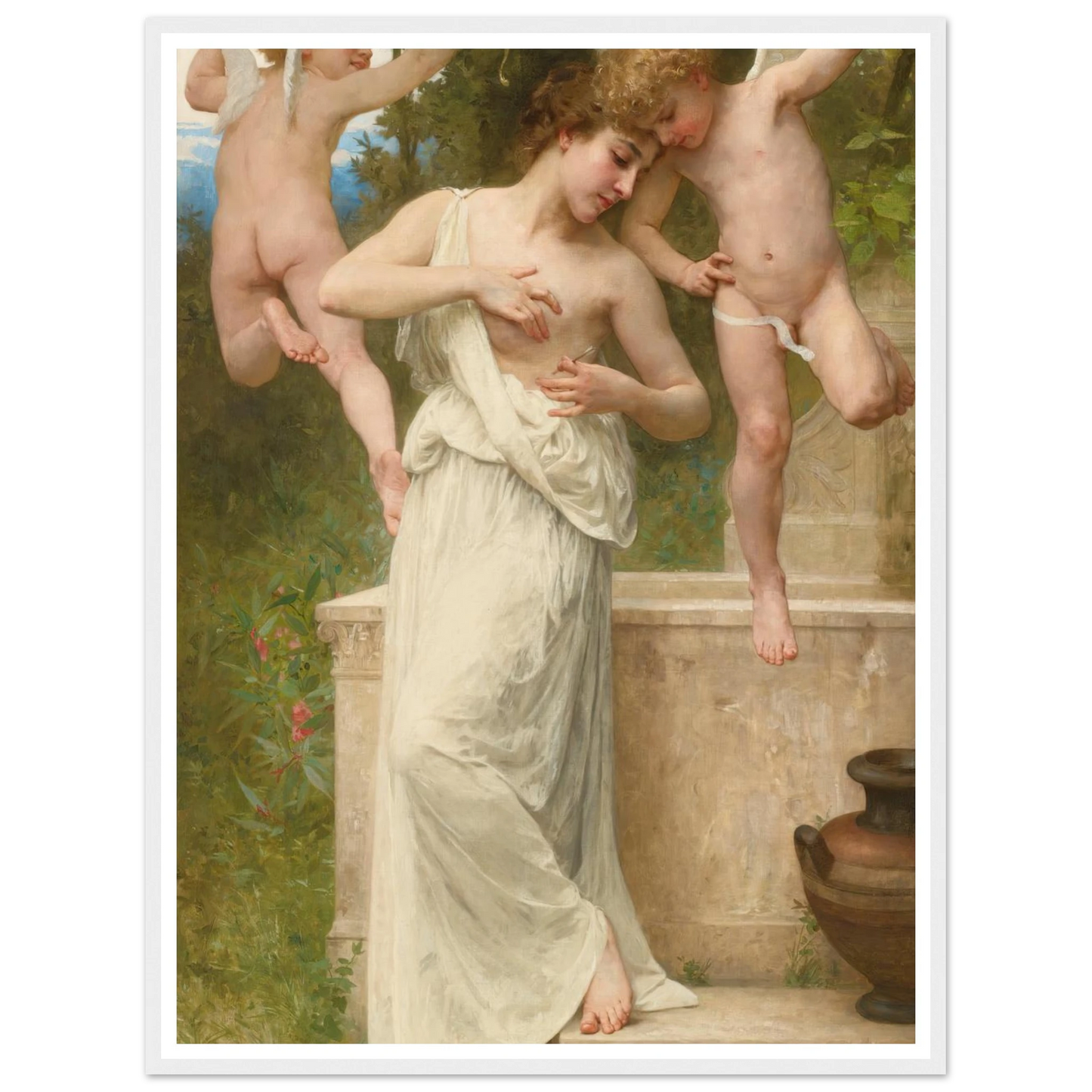 Blessures D’amour (1897) Art Print | William Bouguereau - Framed Poster - 30x40 cm / 12x16″ - Black frame