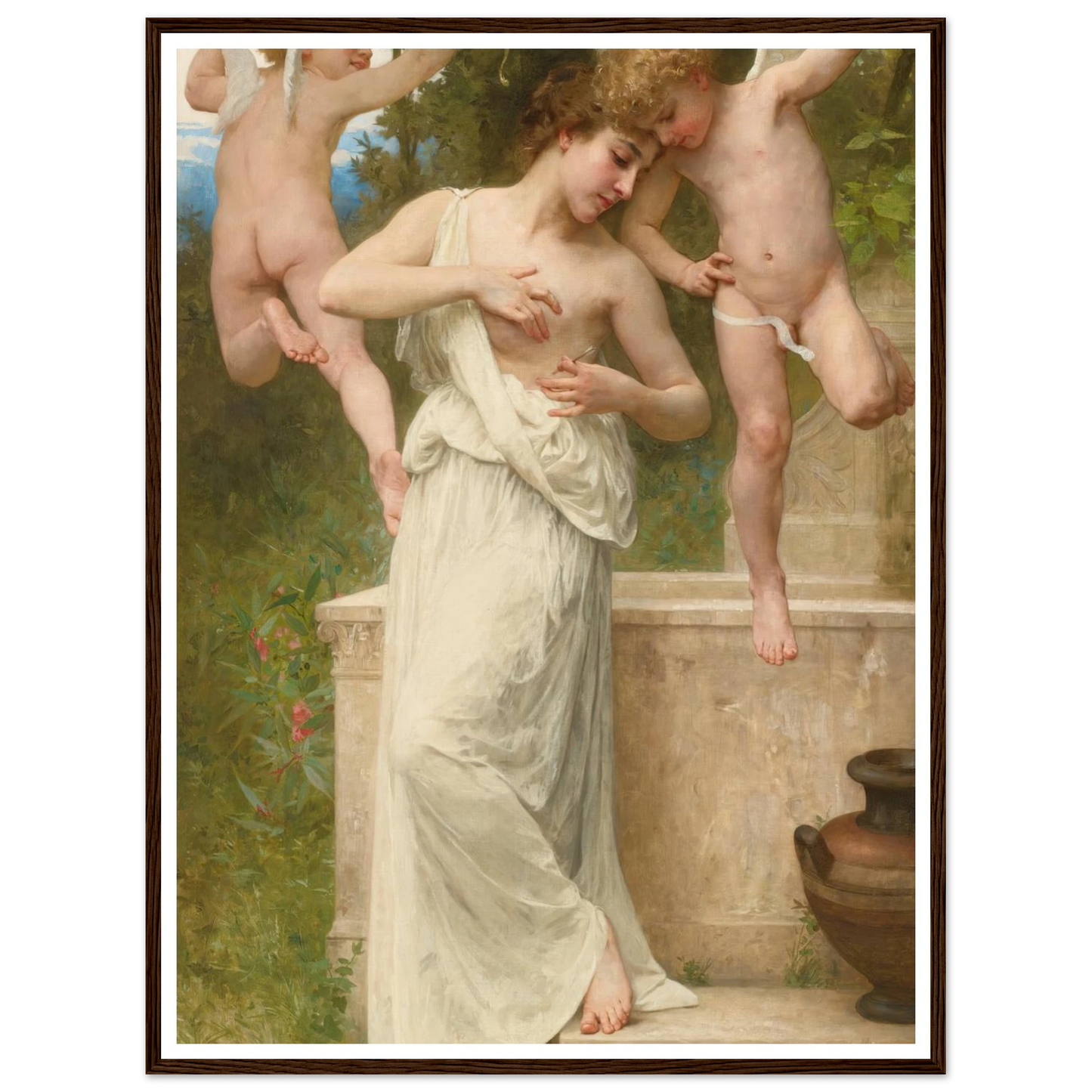 Blessures D’amour (1897) Art Print | William Bouguereau - Framed Poster - 30x40 cm / 12x16″ - Black frame