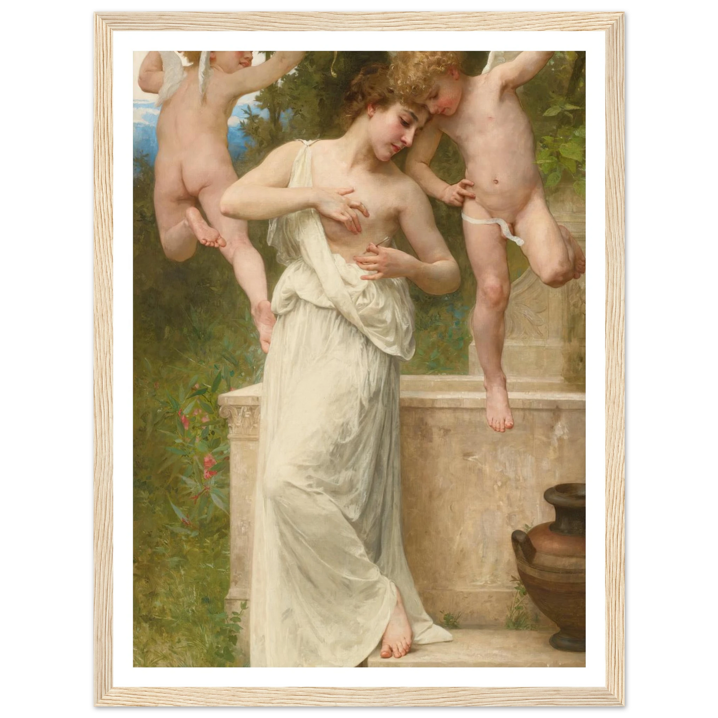 Blessures D’amour (1897) Art Print | William Bouguereau - Framed Poster - 30x40 cm / 12x16″ - Black frame