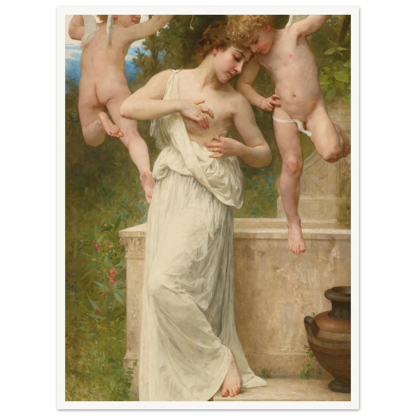 Blessures D’amour (1897) Art Print | William Bouguereau - Framed Poster - 30x40 cm / 12x16″ - Black frame