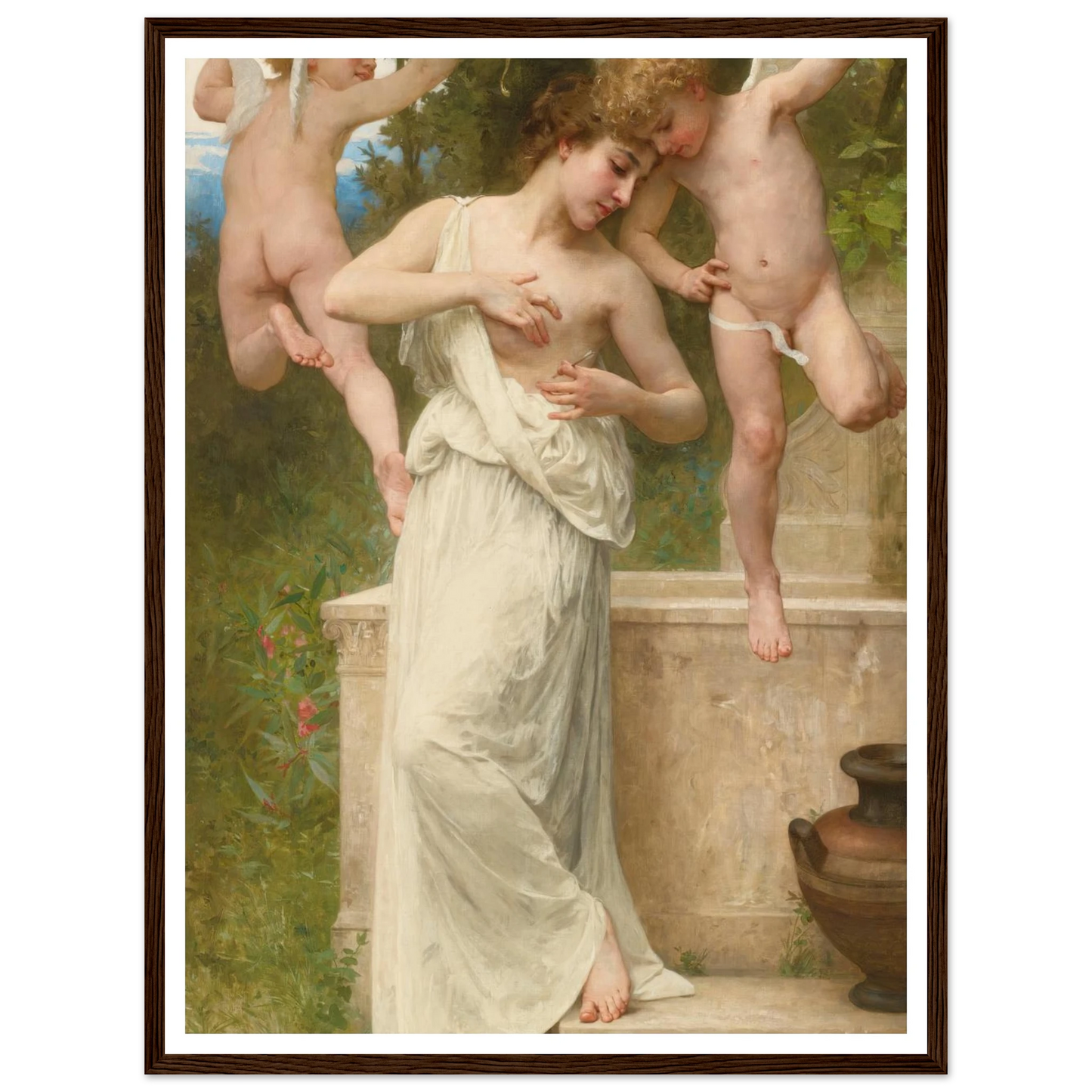 Blessures D’amour (1897) Art Print | William Bouguereau - Framed Poster - 30x40 cm / 12x16″ - Black frame