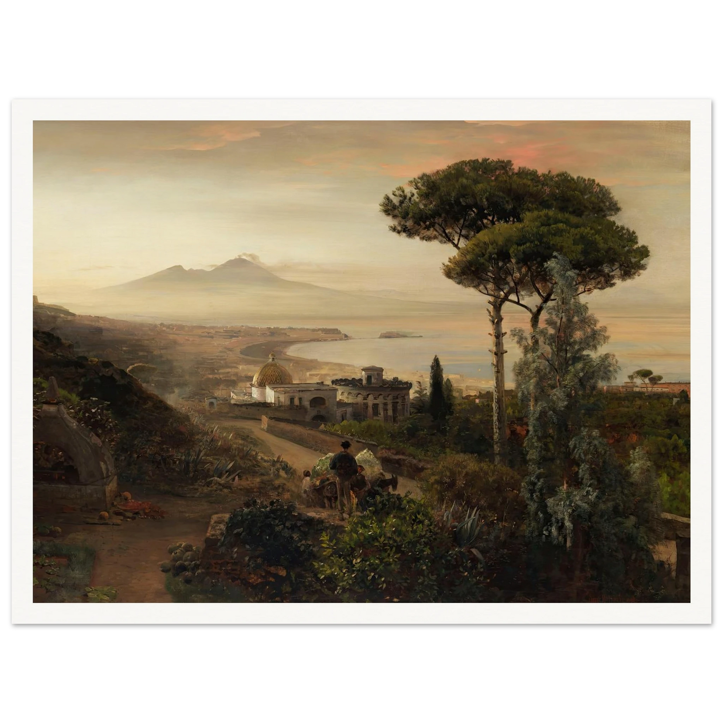 Blick auf den Vesuv (1884) Art Print | Oswald Achenbach - Framed Poster - 30x40 cm / 12x16″ - Black frame