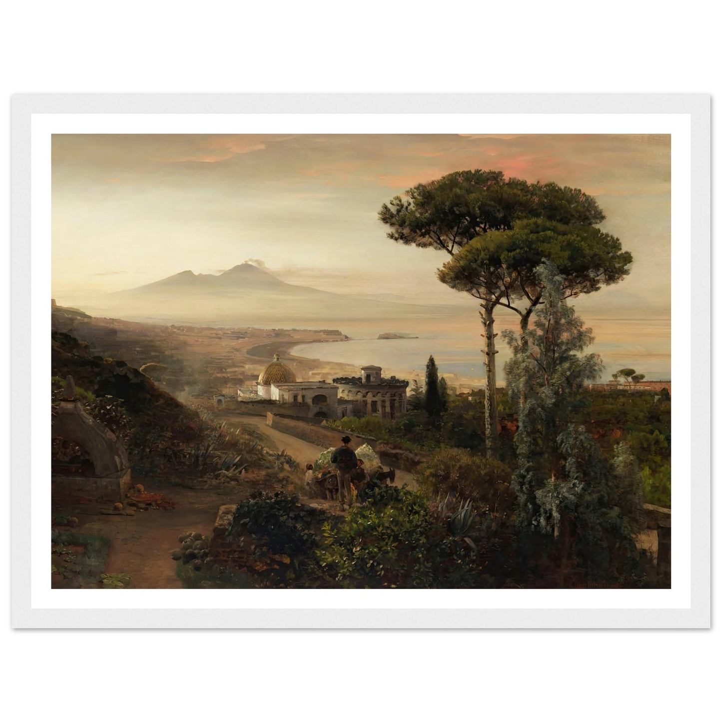 Blick auf den Vesuv (1884) Art Print | Oswald Achenbach - Framed Poster - 30x40 cm / 12x16″ - Black frame