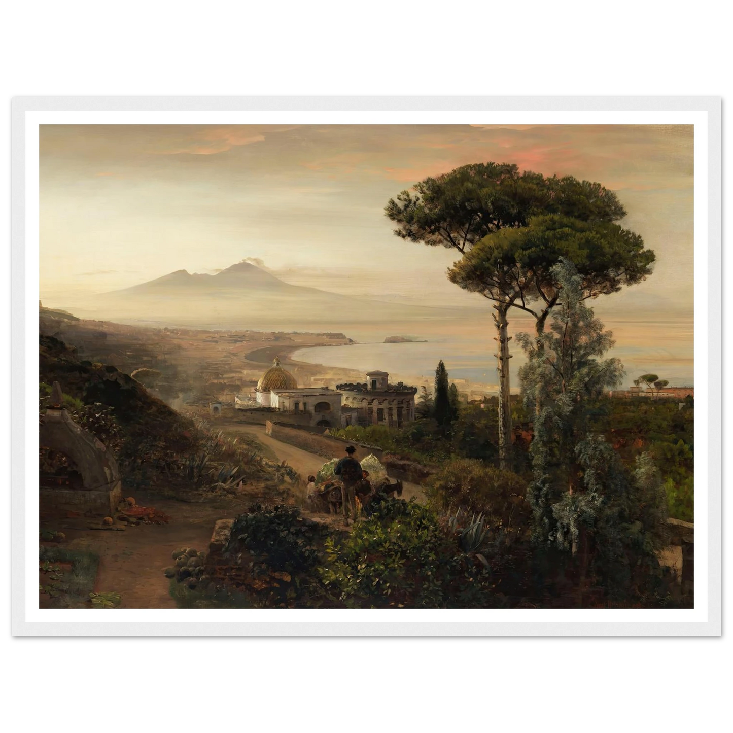 Blick auf den Vesuv (1884) Art Print | Oswald Achenbach - Framed Poster - 30x40 cm / 12x16″ - Black frame