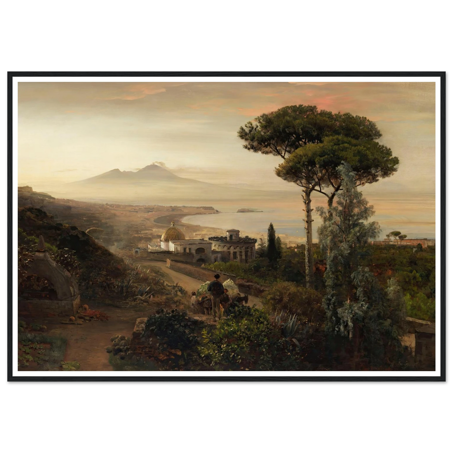 Blick auf den Vesuv (1884) Art Print | Oswald Achenbach - Framed Poster - 30x40 cm / 12x16″ - Black frame
