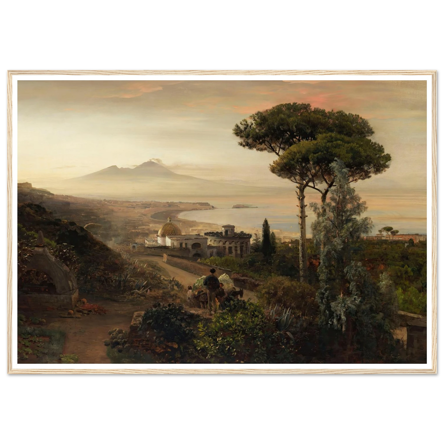 Blick auf den Vesuv (1884) Art Print | Oswald Achenbach - Framed Poster - 30x40 cm / 12x16″ - Black frame