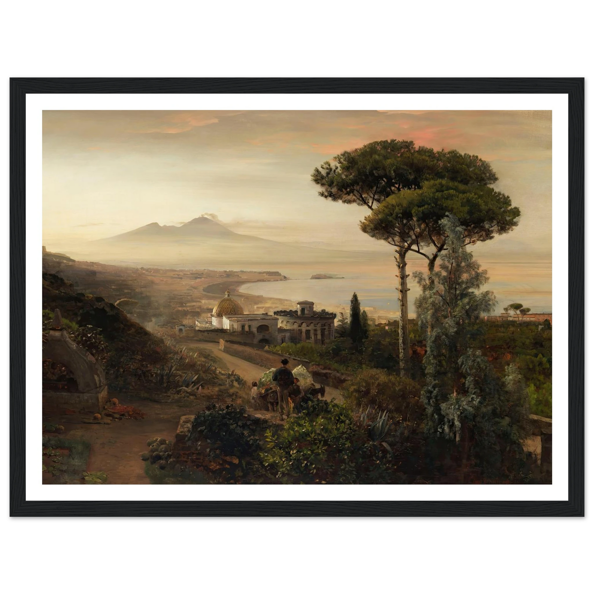 Blick auf den Vesuv (1884) Art Print | Oswald Achenbach - Framed Poster - 30x40 cm / 12x16″ - Black frame