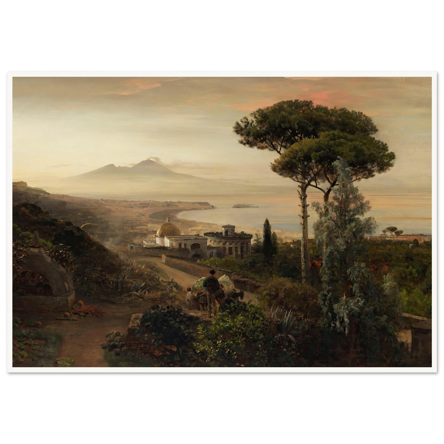 Blick auf den Vesuv (1884) Art Print | Oswald Achenbach - Framed Poster - 30x40 cm / 12x16″ - Black frame