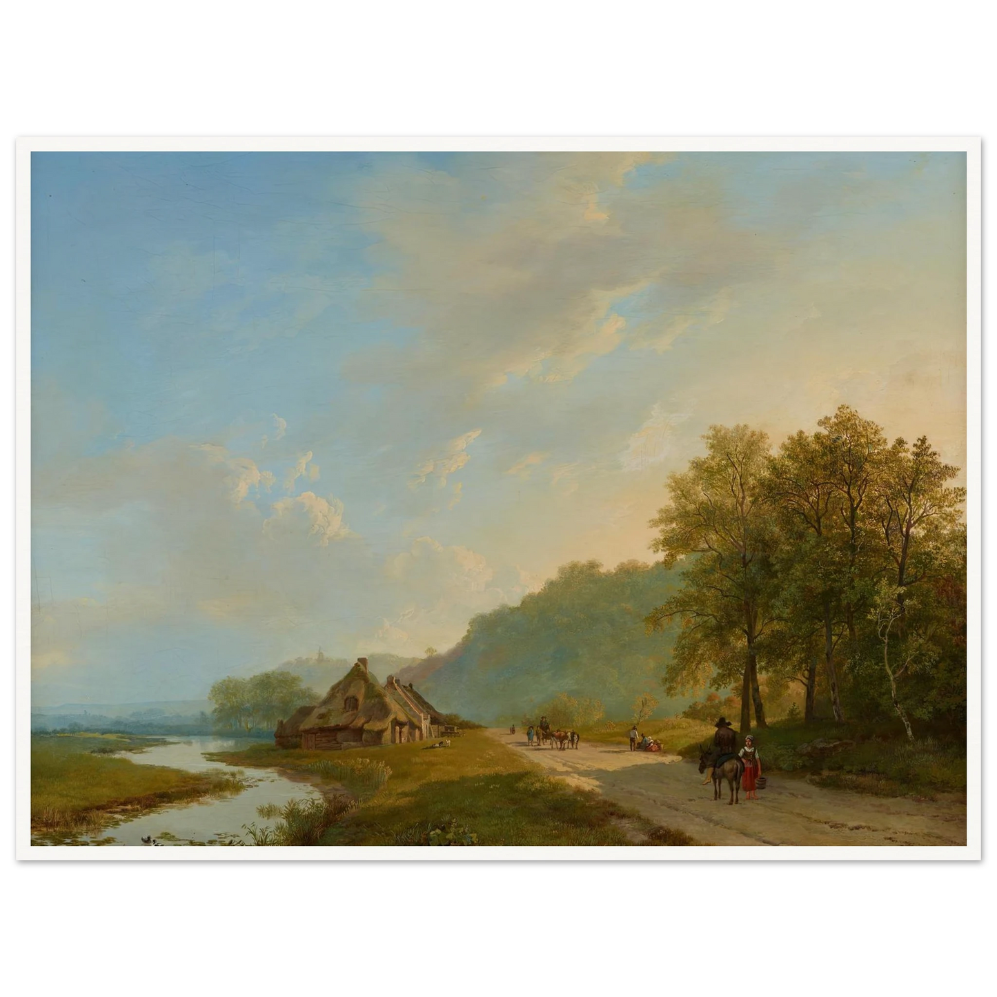 Blick auf den Weg der Hügelreihe von Beek bei Nijmegen (1826) Art Print | Barend Cornelis Koekkoek - Framed Poster - 30x40 cm / 12x16″ - Black frame