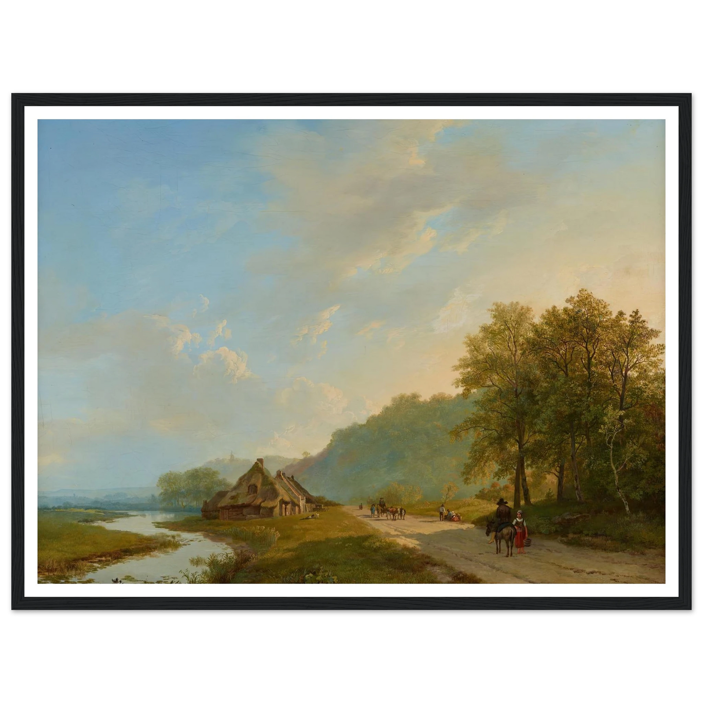 Blick auf den Weg der Hügelreihe von Beek bei Nijmegen (1826) Art Print | Barend Cornelis Koekkoek - Framed Poster - 30x40 cm / 12x16″ - Black frame