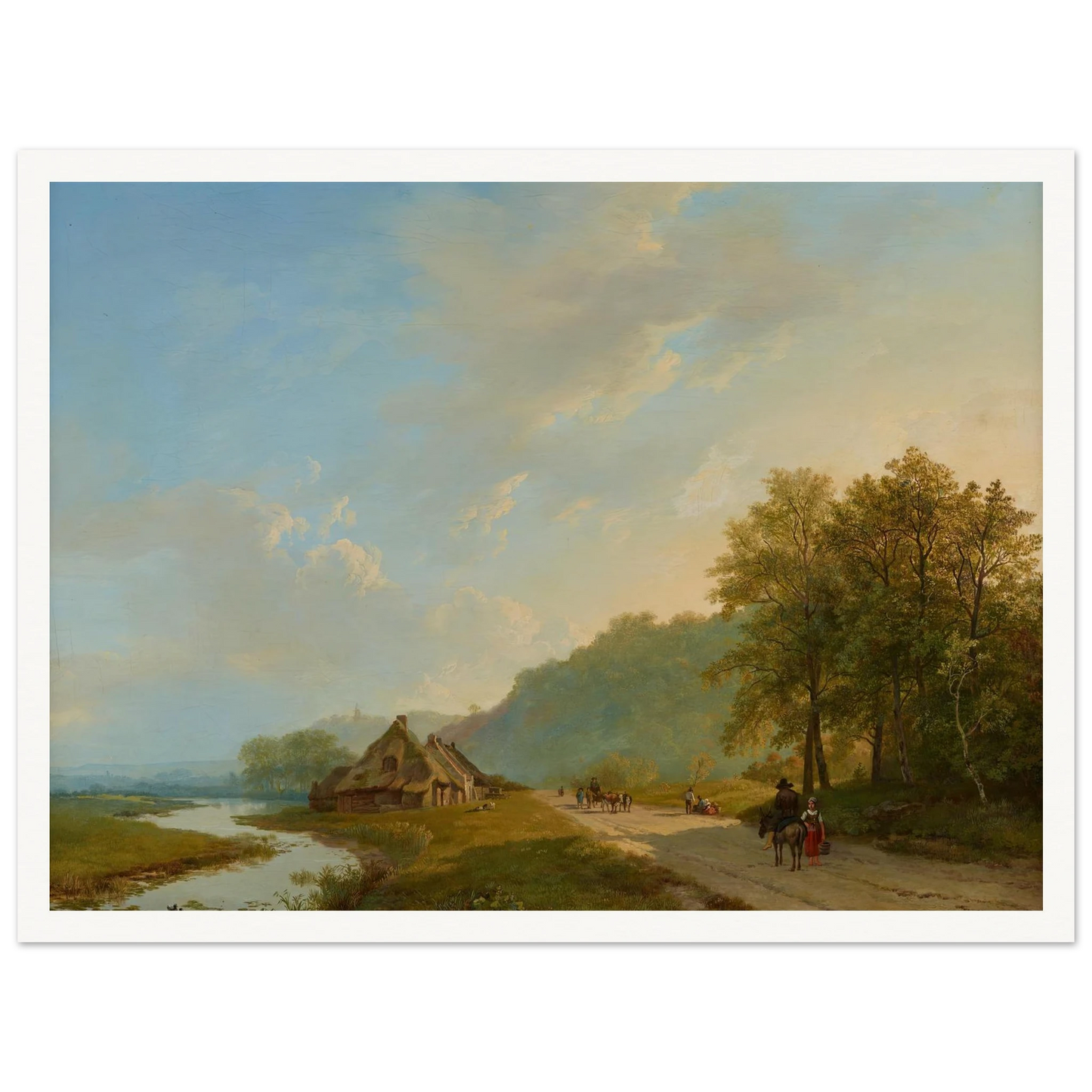 Blick auf den Weg der Hügelreihe von Beek bei Nijmegen (1826) Art Print | Barend Cornelis Koekkoek - Framed Poster - 30x40 cm / 12x16″ - Black frame