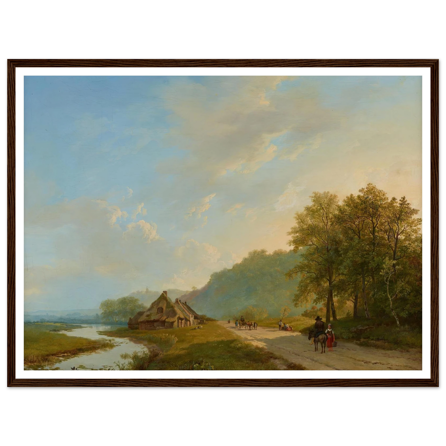Blick auf den Weg der Hügelreihe von Beek bei Nijmegen (1826) Art Print | Barend Cornelis Koekkoek - Framed Poster - 30x40 cm / 12x16″ - Black frame
