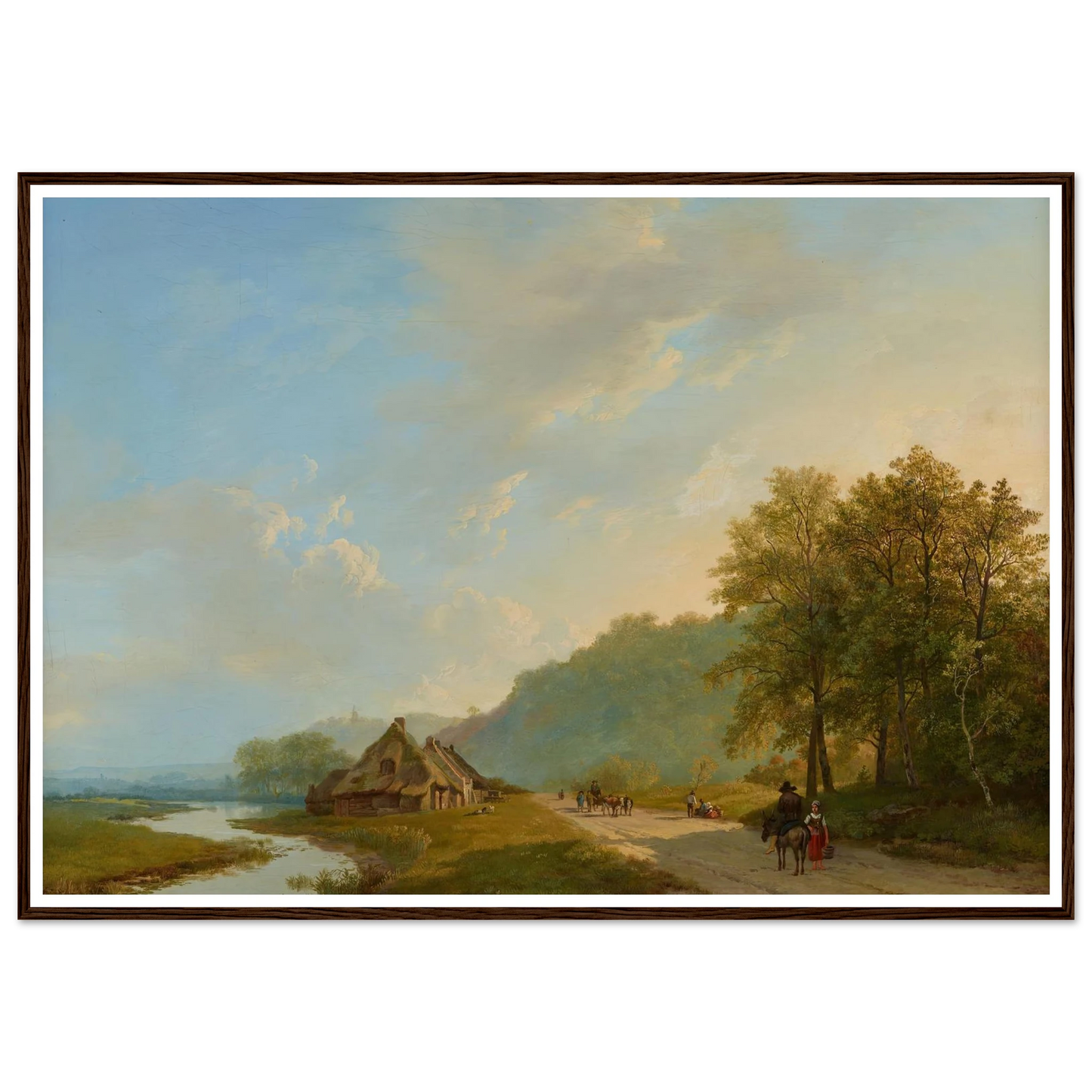 Blick auf den Weg der Hügelreihe von Beek bei Nijmegen (1826) Art Print | Barend Cornelis Koekkoek - Framed Poster - 30x40 cm / 12x16″ - Black frame