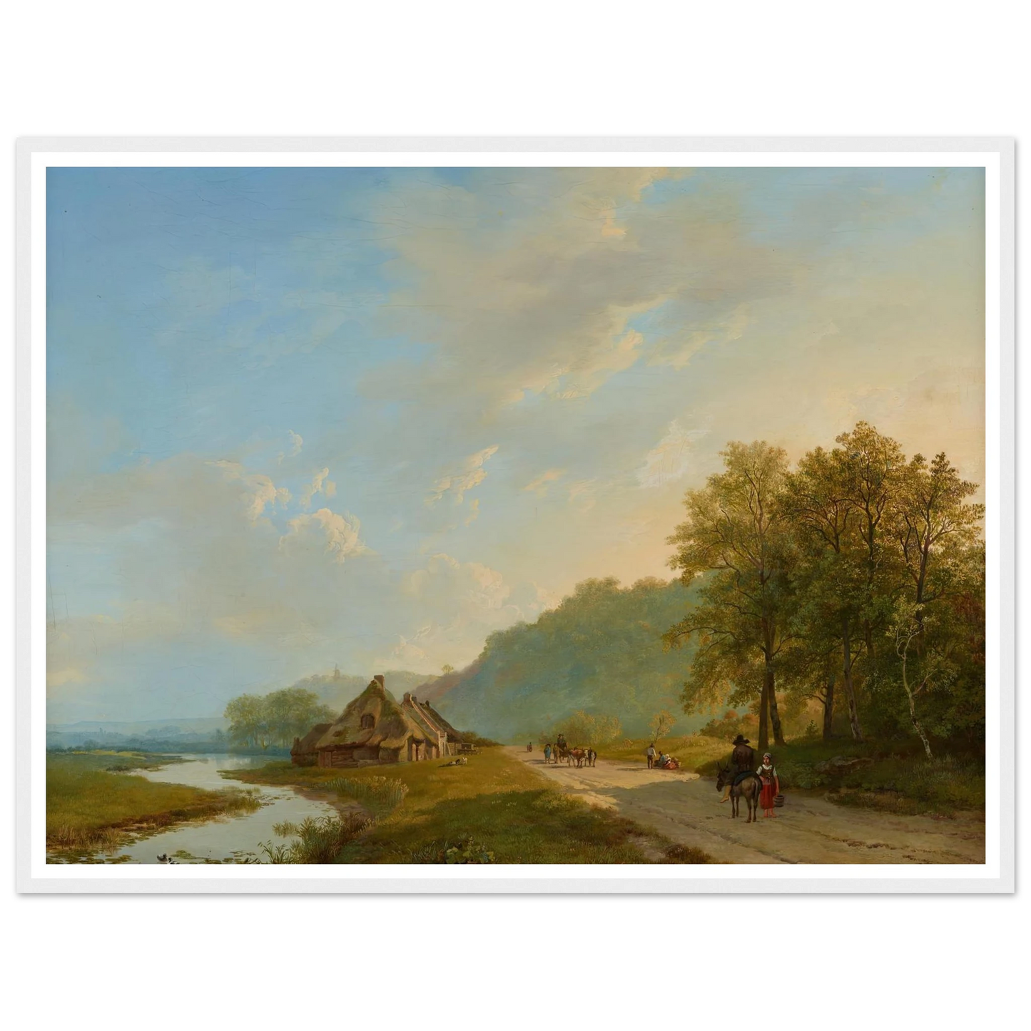 Blick auf den Weg der Hügelreihe von Beek bei Nijmegen (1826) Art Print | Barend Cornelis Koekkoek - Framed Poster - 30x40 cm / 12x16″ - Black frame