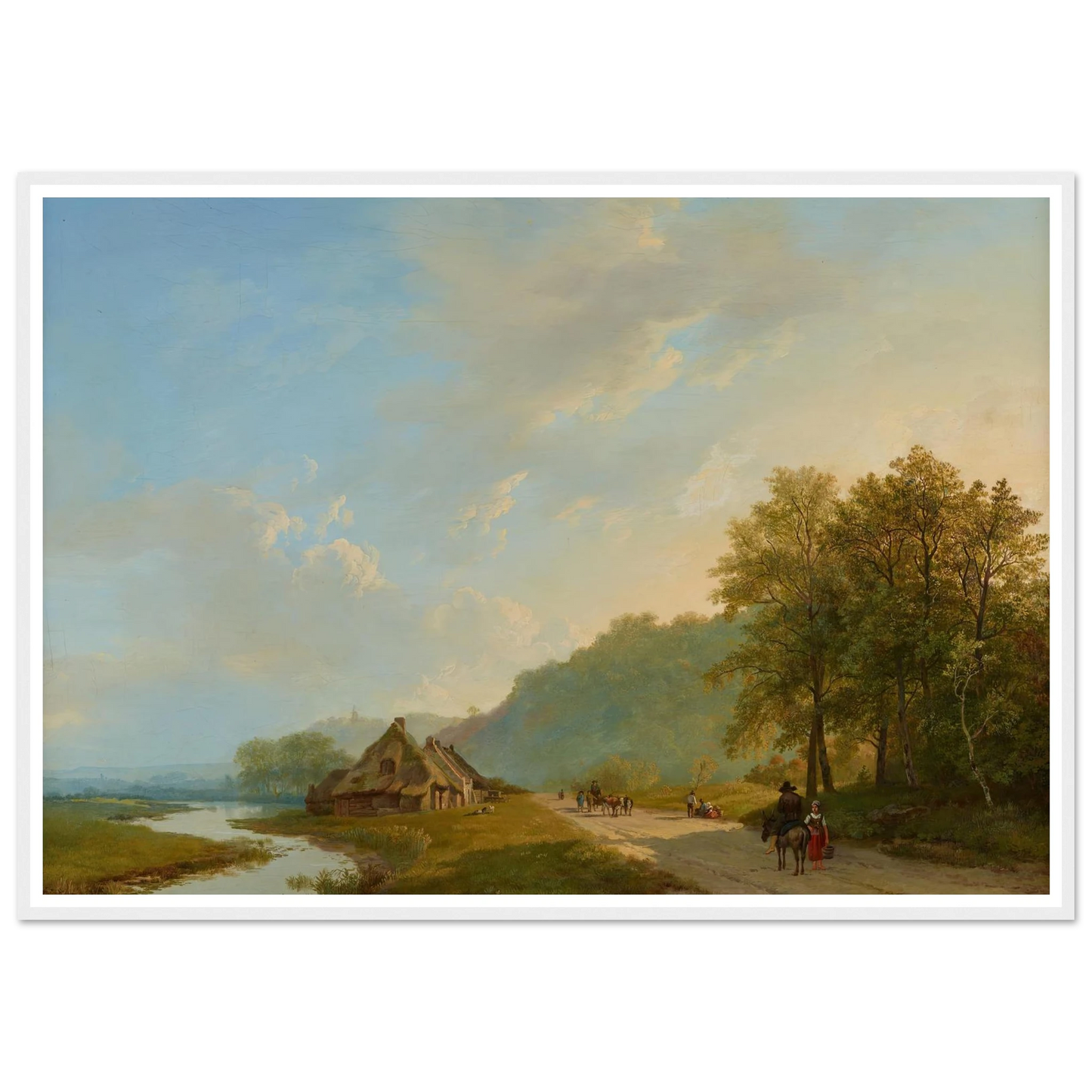 Blick auf den Weg der Hügelreihe von Beek bei Nijmegen (1826) Art Print | Barend Cornelis Koekkoek - Framed Poster - 30x40 cm / 12x16″ - Black frame