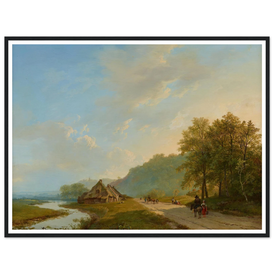 Blick auf den Weg der Hügelreihe von Beek bei Nijmegen (1826) Art Print | Barend Cornelis Koekkoek - Framed Poster - 30x40 cm / 12x16″ - Black frame