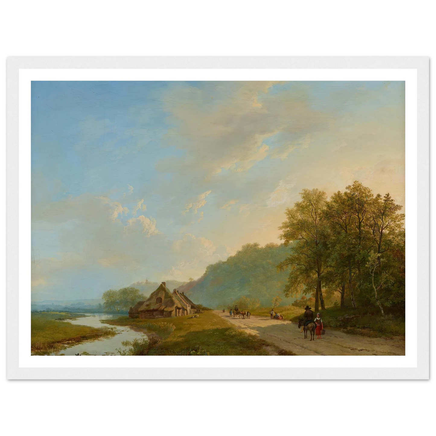 Blick auf den Weg der Hügelreihe von Beek bei Nijmegen (1826) Art Print | Barend Cornelis Koekkoek - Framed Poster - 30x40 cm / 12x16″ - Black frame