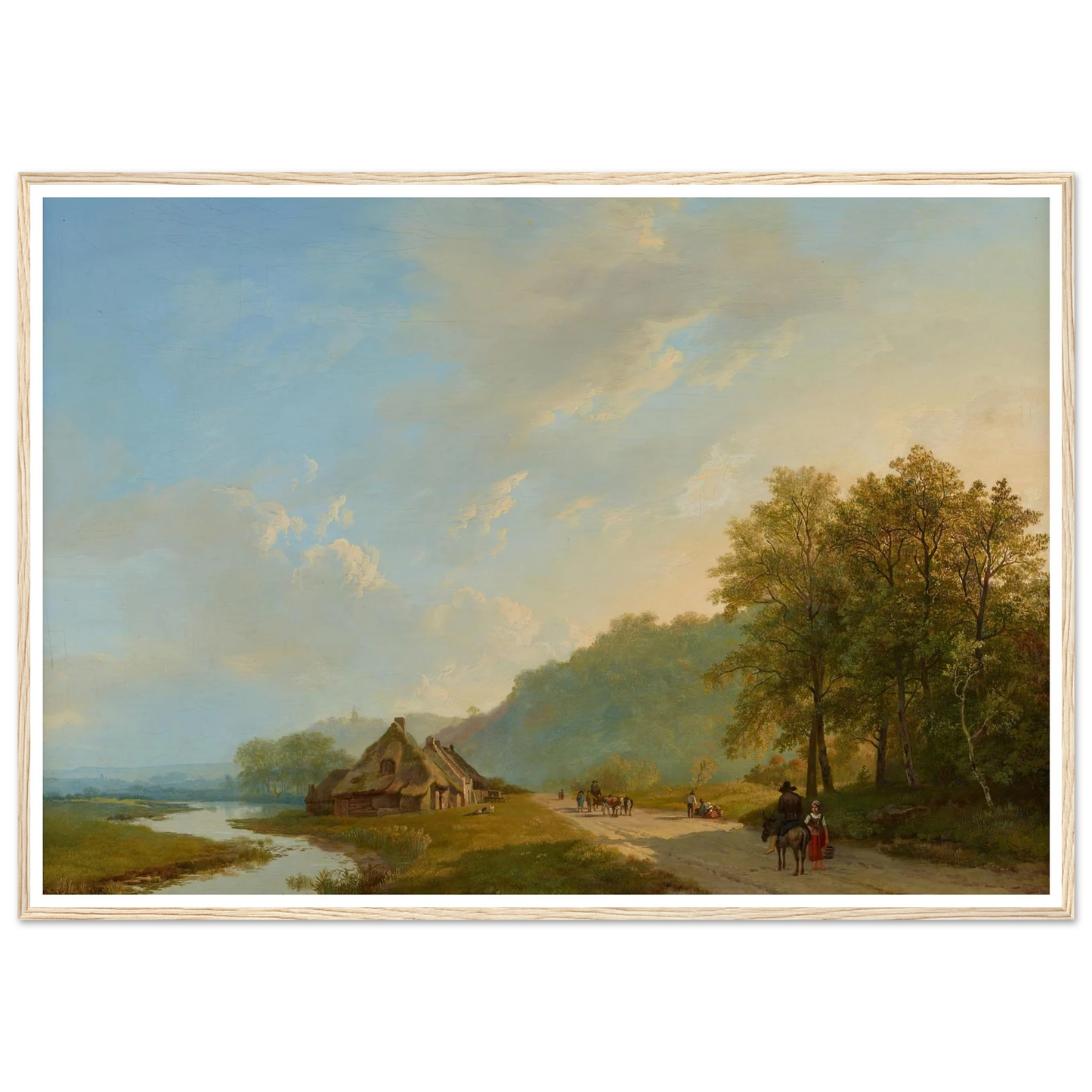Blick auf den Weg der Hügelreihe von Beek bei Nijmegen (1826) Art Print | Barend Cornelis Koekkoek - Framed Poster - 30x40 cm / 12x16″ - Black frame