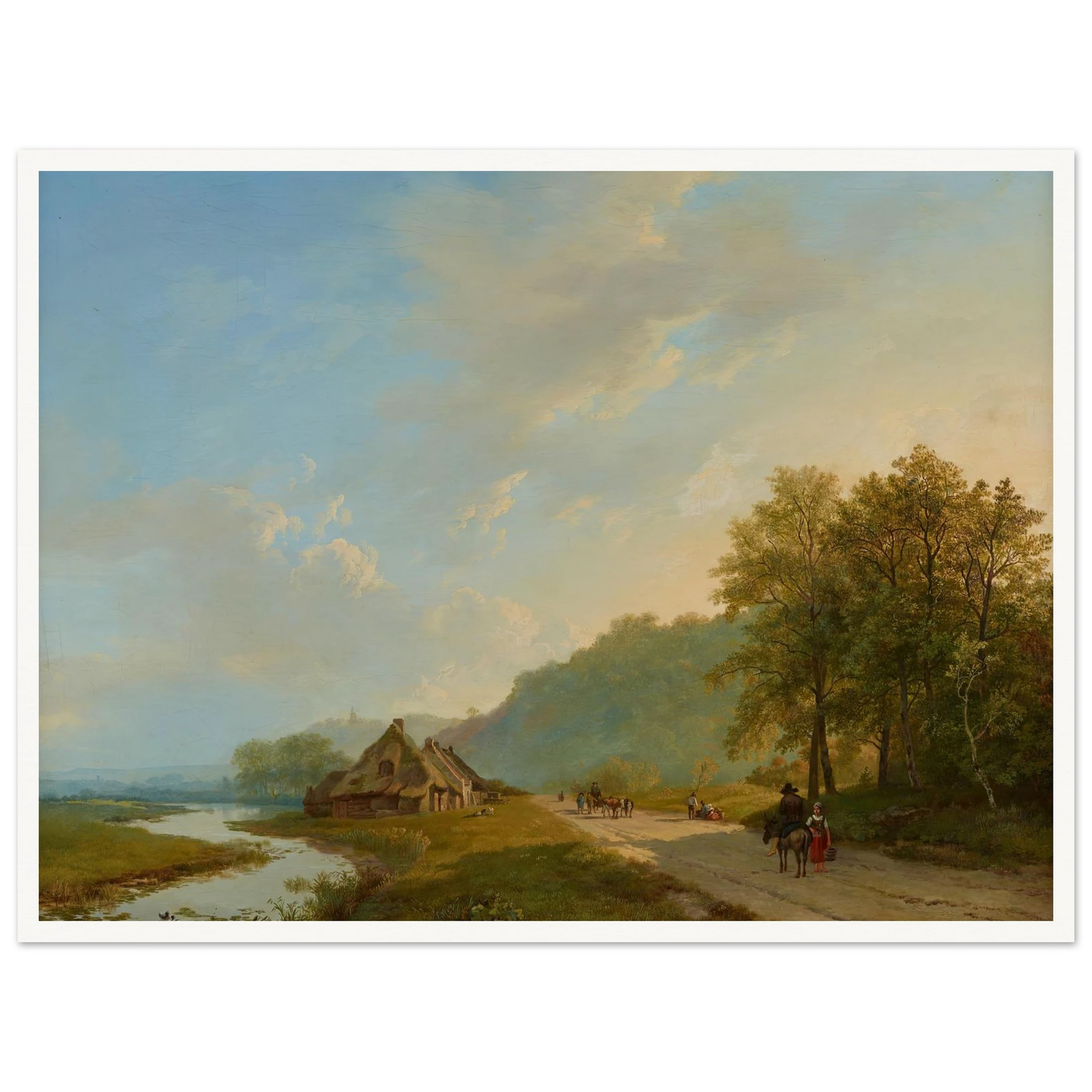 Blick auf den Weg der Hügelreihe von Beek bei Nijmegen (1826) Art Print | Barend Cornelis Koekkoek - Framed Poster - 30x40 cm / 12x16″ - Black frame