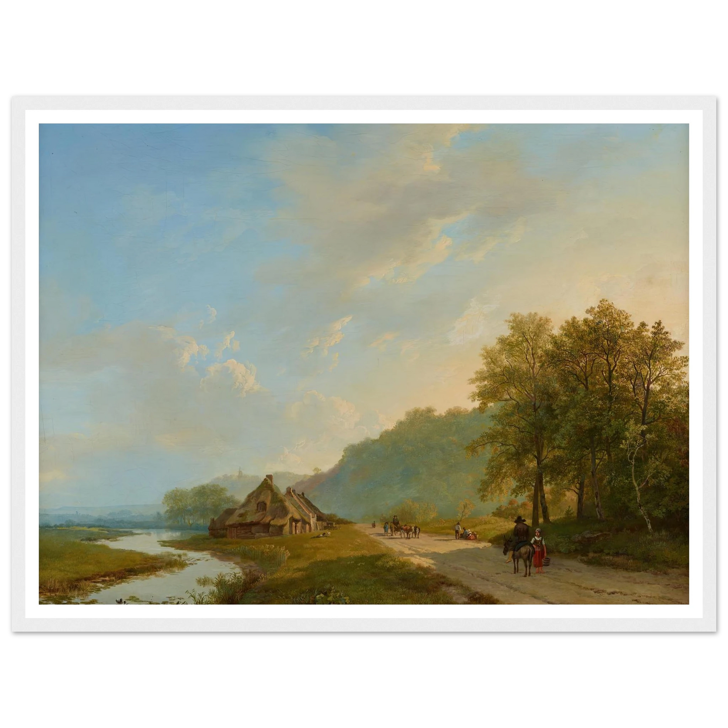 Blick auf den Weg der Hügelreihe von Beek bei Nijmegen (1826) Art Print | Barend Cornelis Koekkoek - Framed Poster - 30x40 cm / 12x16″ - Black frame