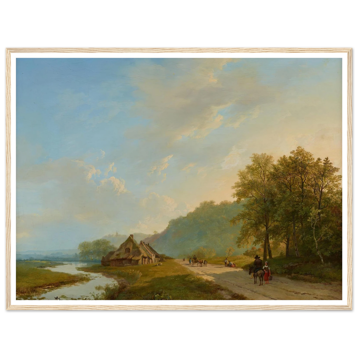 Blick auf den Weg der Hügelreihe von Beek bei Nijmegen (1826) Art Print | Barend Cornelis Koekkoek - Framed Poster - 30x40 cm / 12x16″ - Black frame