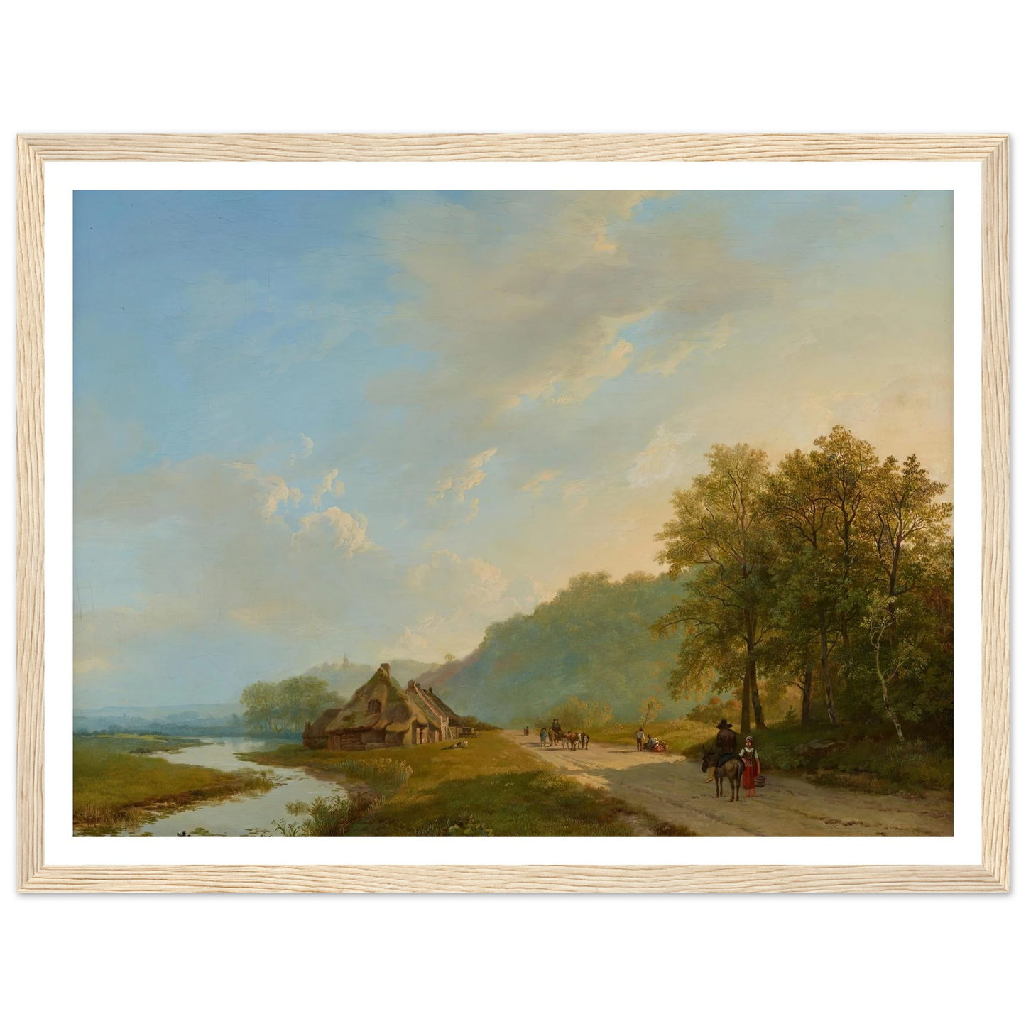Blick auf den Weg der Hügelreihe von Beek bei Nijmegen (1826) Art Print | Barend Cornelis Koekkoek - Framed Poster - 30x40 cm / 12x16″ - Black frame