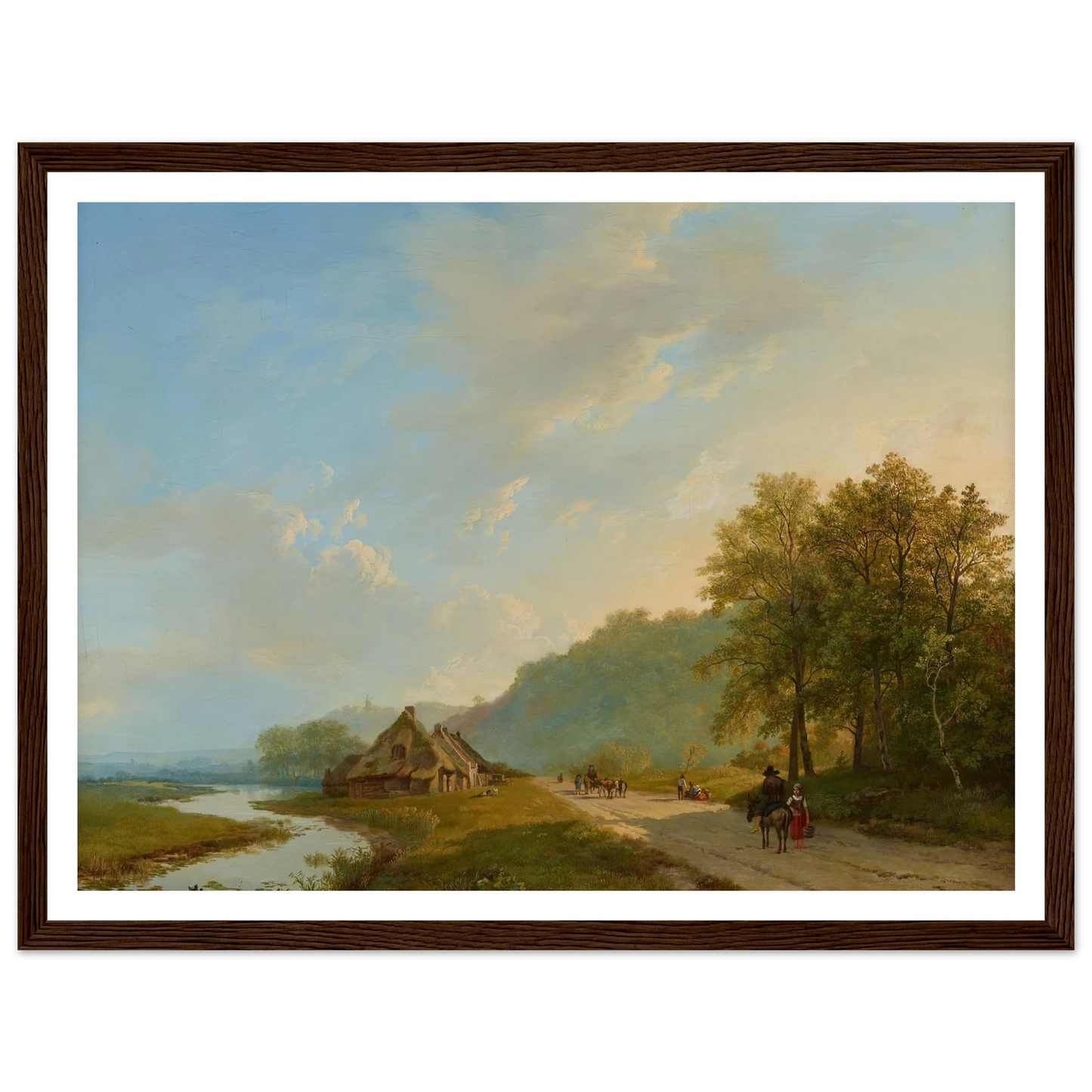Blick auf den Weg der Hügelreihe von Beek bei Nijmegen (1826) Art Print | Barend Cornelis Koekkoek - Framed Poster - 30x40 cm / 12x16″ - Black frame