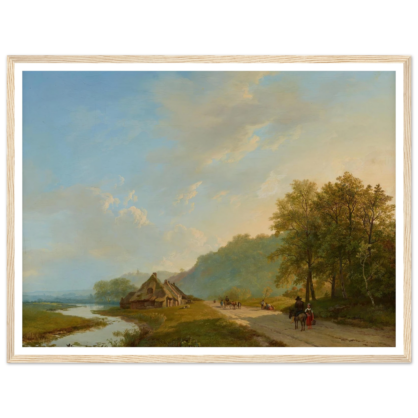 Blick auf den Weg der Hügelreihe von Beek bei Nijmegen (1826) Art Print | Barend Cornelis Koekkoek - Framed Poster - 30x40 cm / 12x16″ - Black frame