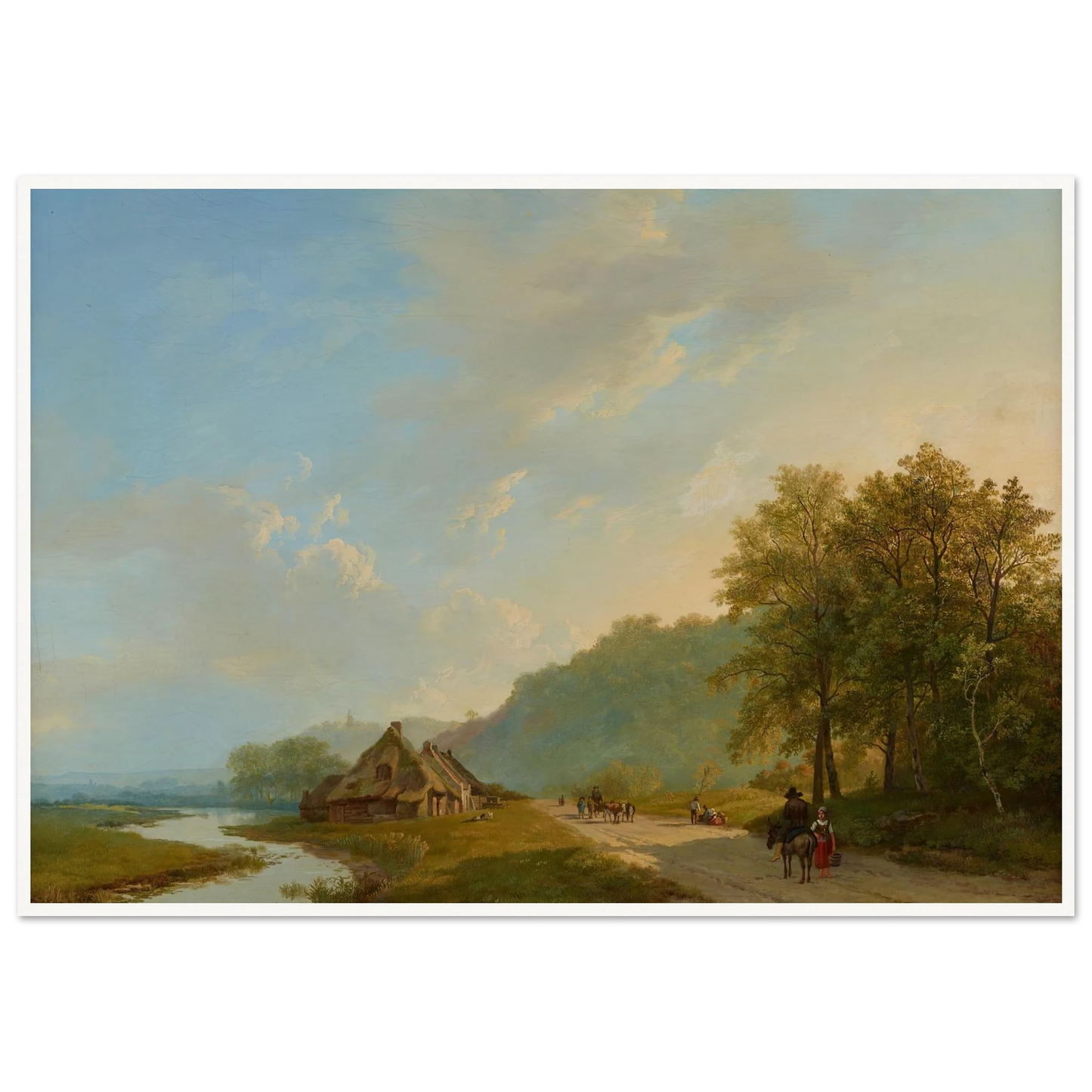 Blick auf den Weg der Hügelreihe von Beek bei Nijmegen (1826) Art Print | Barend Cornelis Koekkoek - Framed Poster - 30x40 cm / 12x16″ - Black frame