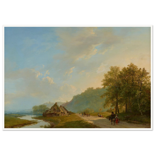 Blick auf den Weg der Hügelreihe von Beek bei Nijmegen (1826) Art Print | Barend Cornelis Koekkoek - Framed Poster - 30x40 cm / 12x16″ - Black frame