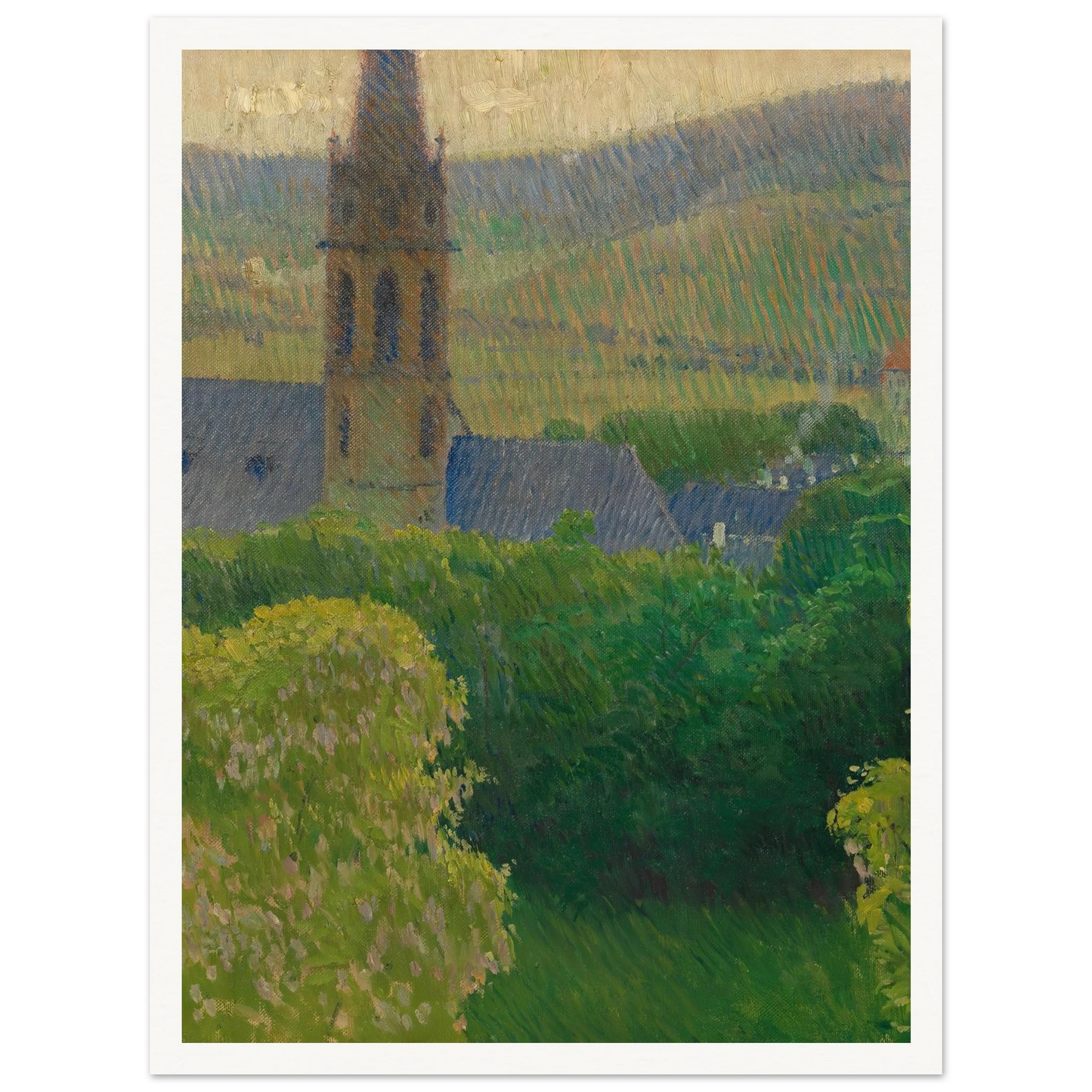 Blick auf die Heiligenstädter Pfarrkirche (St. Michael) (ca. 1905) Art Print | Carl Moll - Framed Poster - 30x40 cm / 12x16″ - Black frame