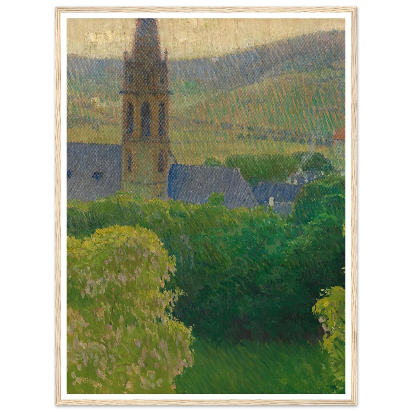 Blick auf die Heiligenstädter Pfarrkirche (St. Michael) (ca. 1905) Art Print | Carl Moll - Framed Poster - 30x40 cm / 12x16″ - Black frame