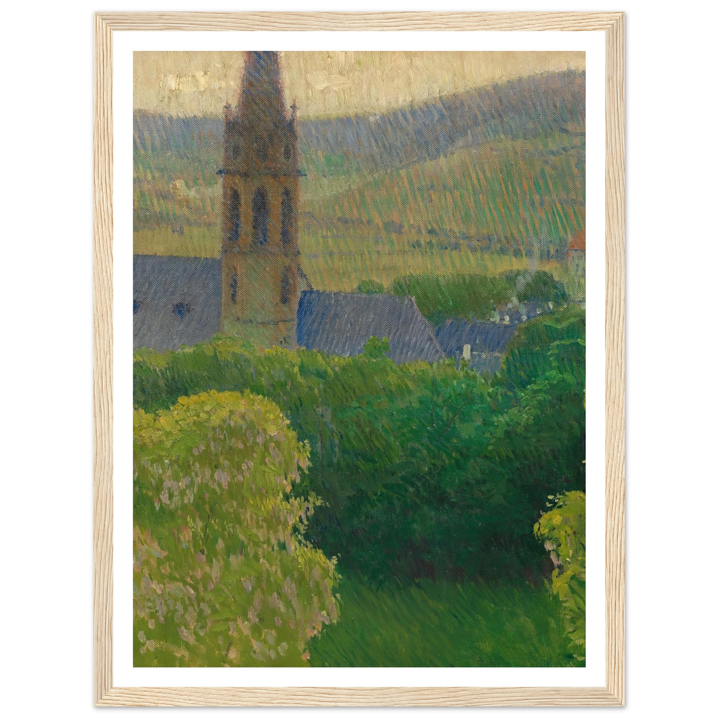 Blick auf die Heiligenstädter Pfarrkirche (St. Michael) (ca. 1905) Art Print | Carl Moll - Framed Poster - 30x40 cm / 12x16″ - Black frame
