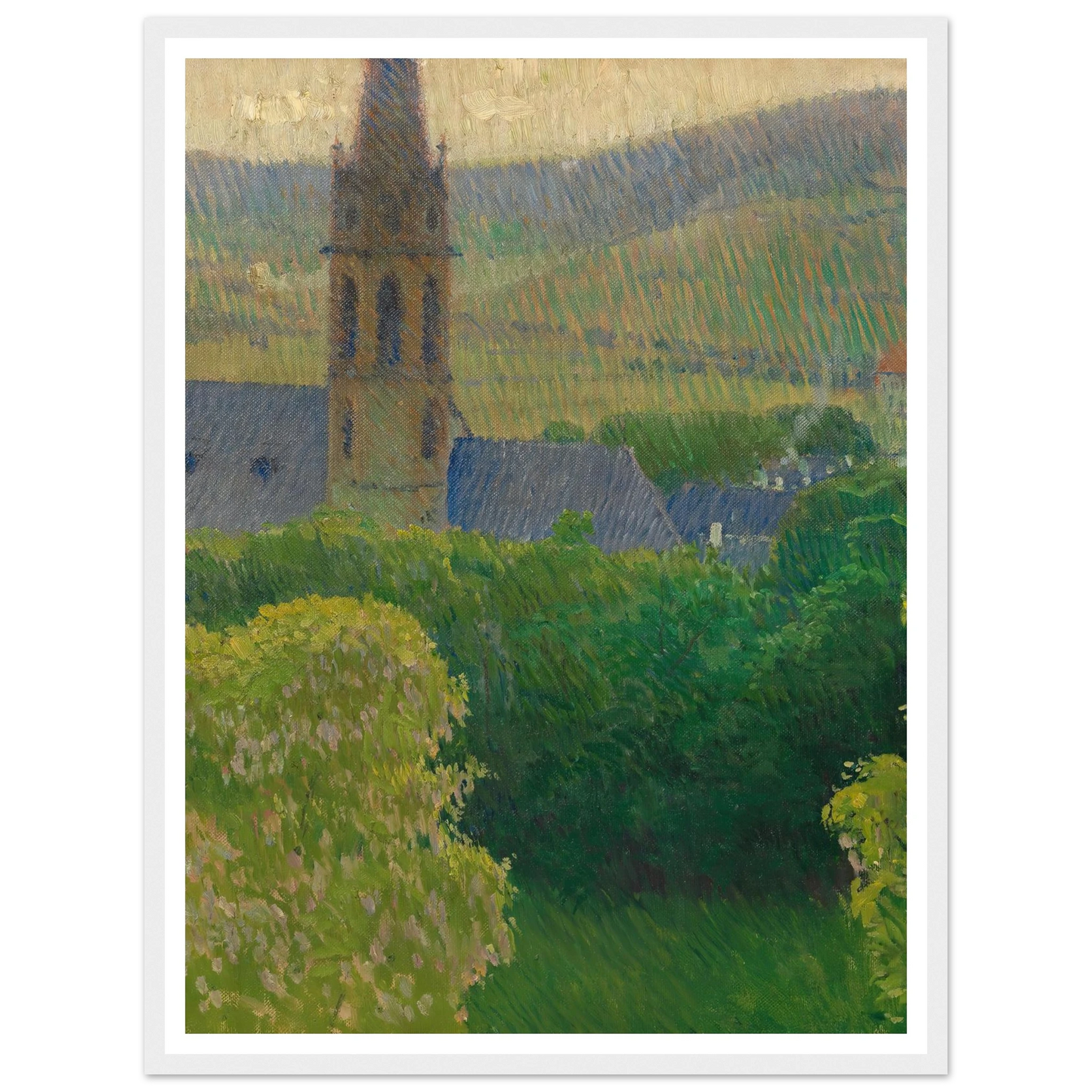 Blick auf die Heiligenstädter Pfarrkirche (St. Michael) (ca. 1905) Art Print | Carl Moll - Framed Poster - 30x40 cm / 12x16″ - Black frame